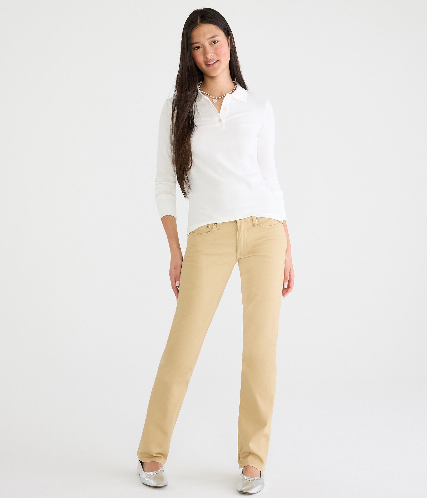 Seriously Stretchy Mid-Rise Straight Uniform Pants