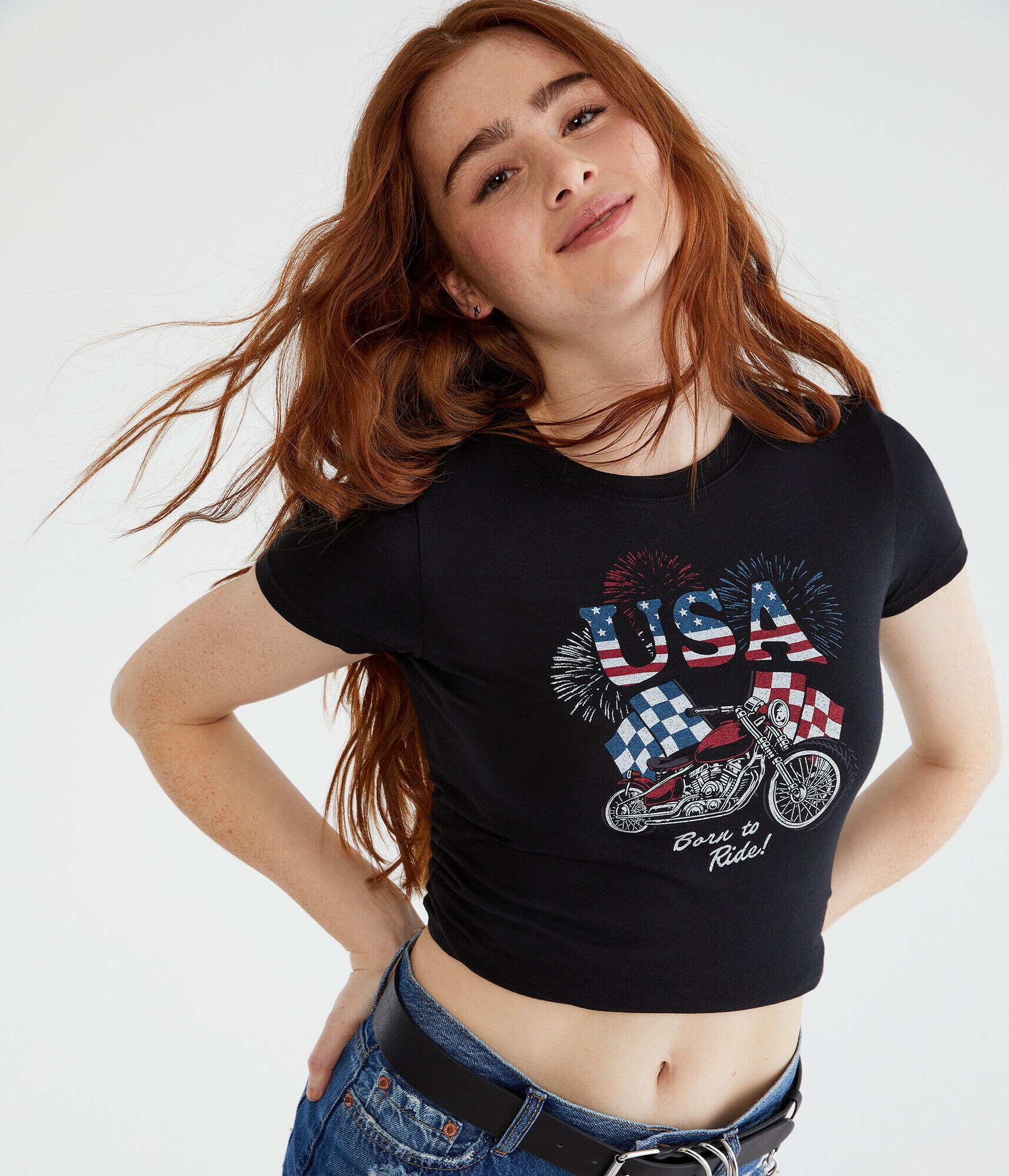 Born To Ride Motorcycle Graphic Tee