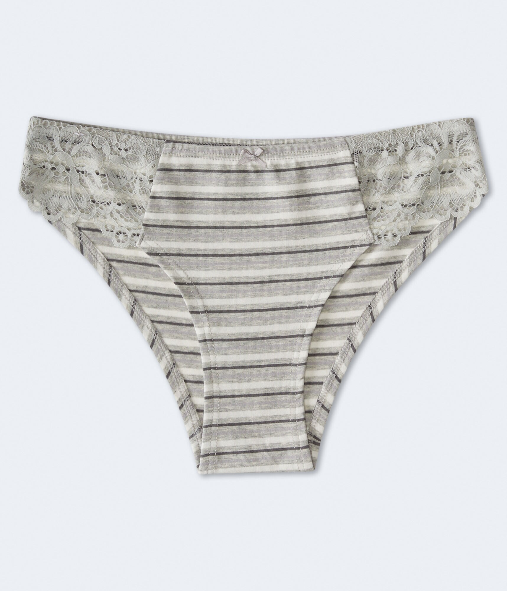 Striped Side-Lace Hipster