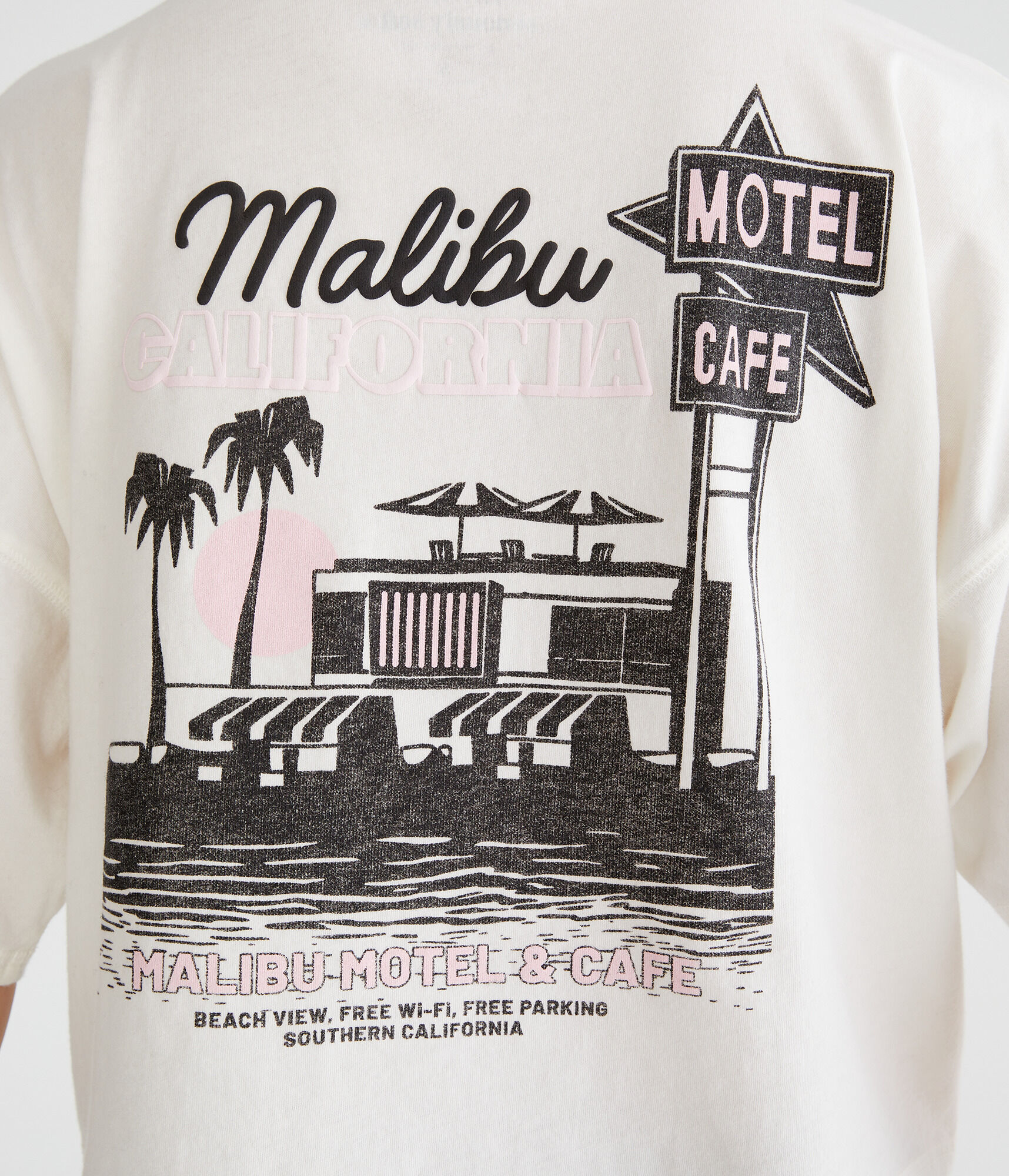 Malibu Cafe Cropped Boyfriend Graphic Tee