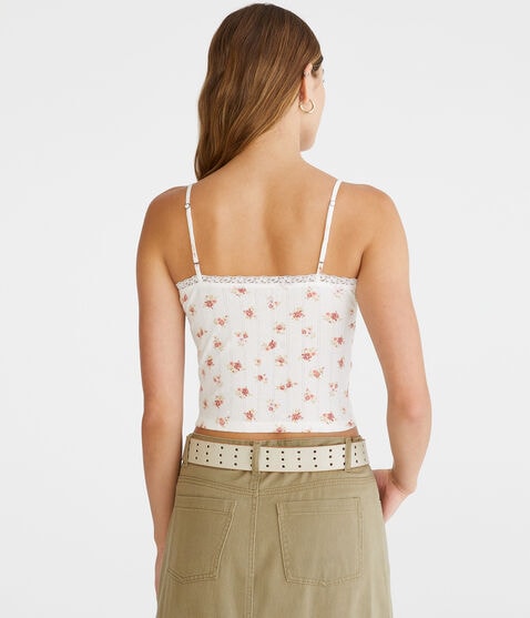 Floral Crossover Lace V-Neck Cami Floral Crossover Lace V-Neck Cami