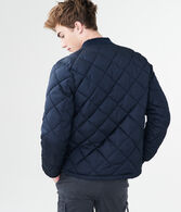 Diamond-Quilted Bomber Jacket