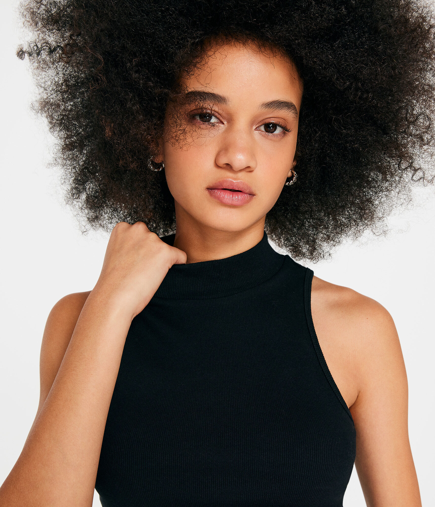 Mock-Neck Cropped Tank