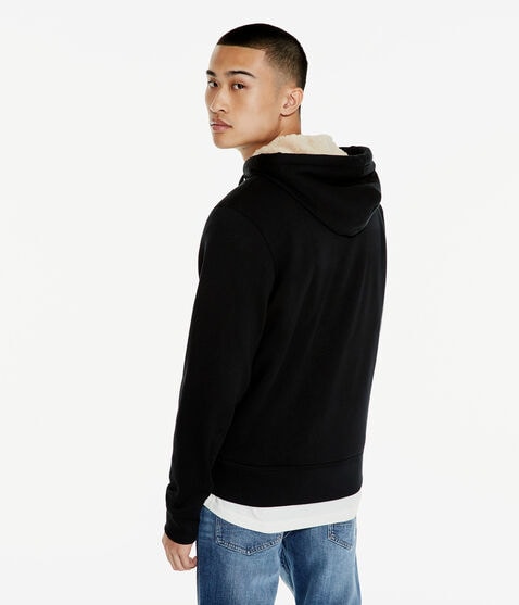 Aero New York Sherpa-Lined Full-Zip Hoodie Aero New York Sherpa-Lined Full-Zip Hoodie