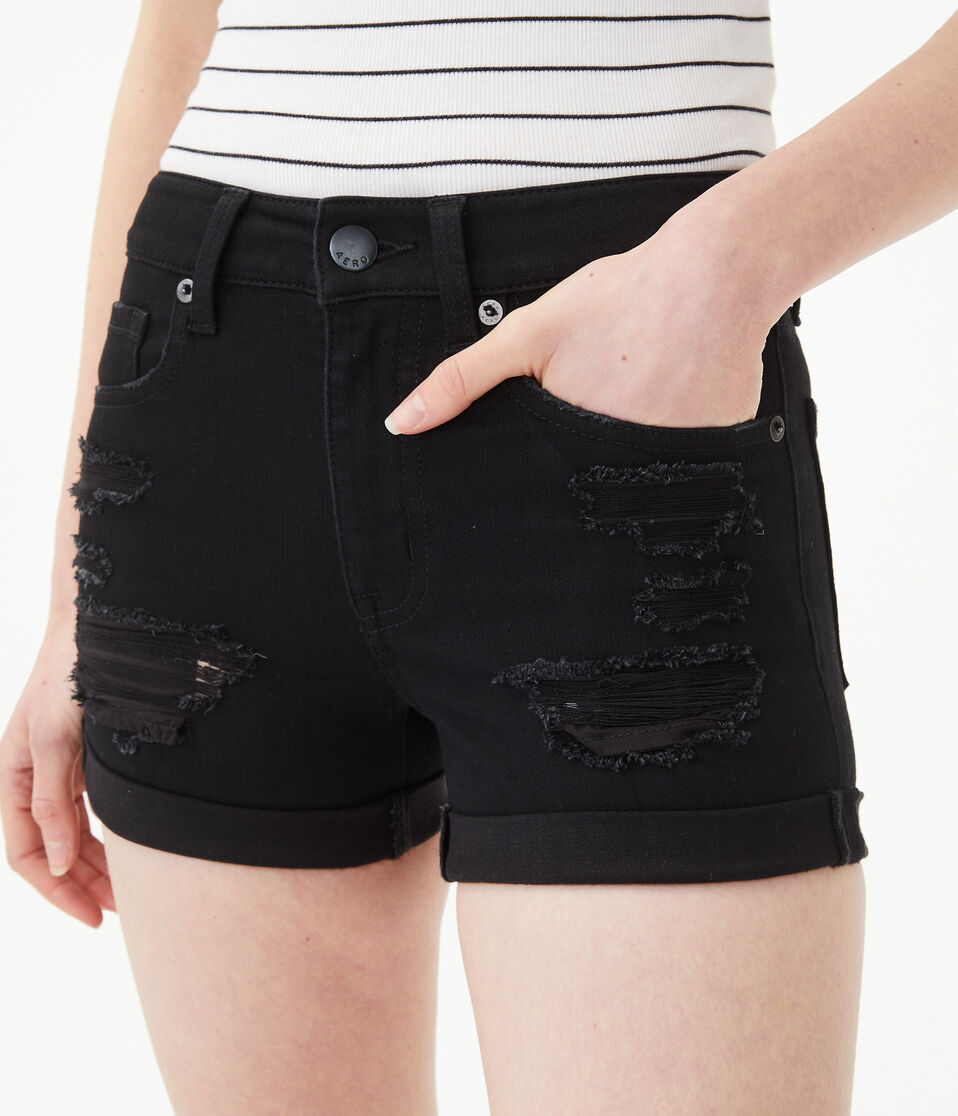 Flex Effects High-Rise Denim Midi Shorts