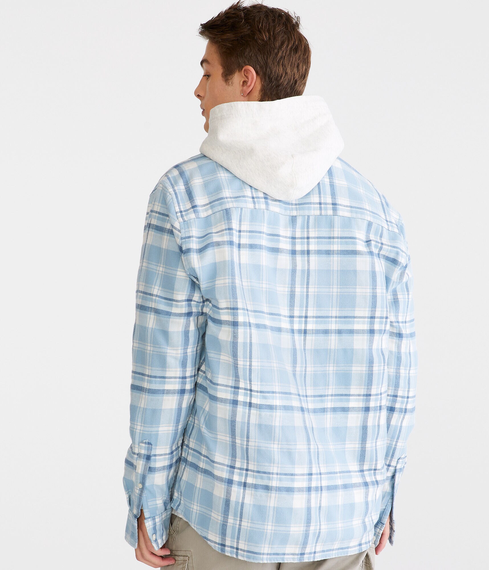 Long Sleeve Relaxed Washed Plaid Flannel Shirt