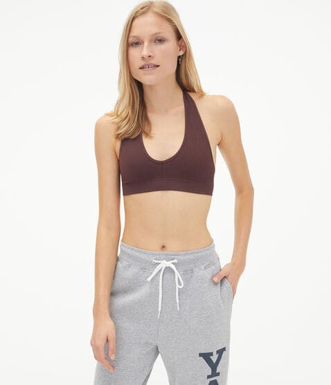 Ribbed Seamless Halter Bralette