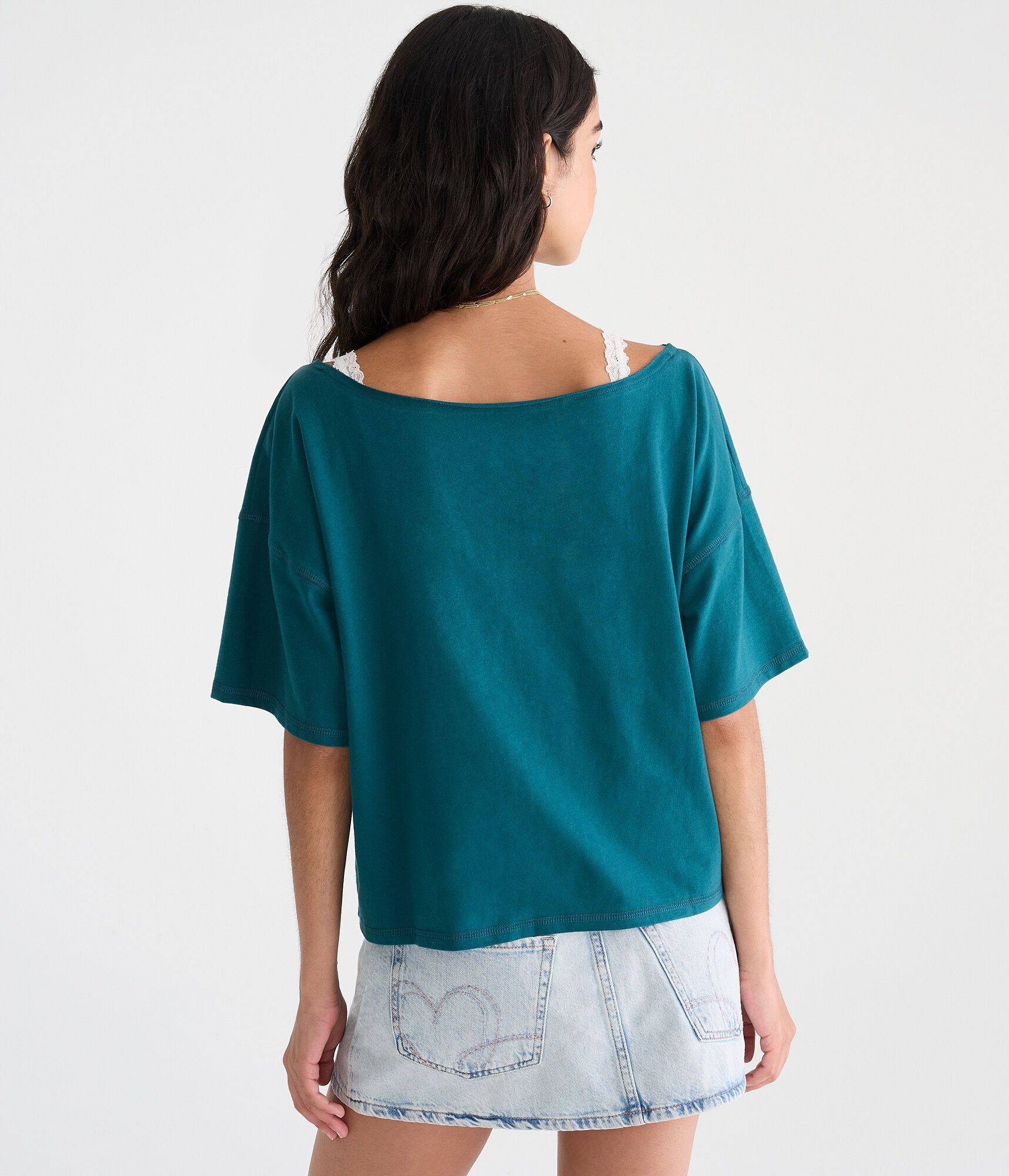 Philadelphia Eagles Off-The-Shoulder Graphic Tee