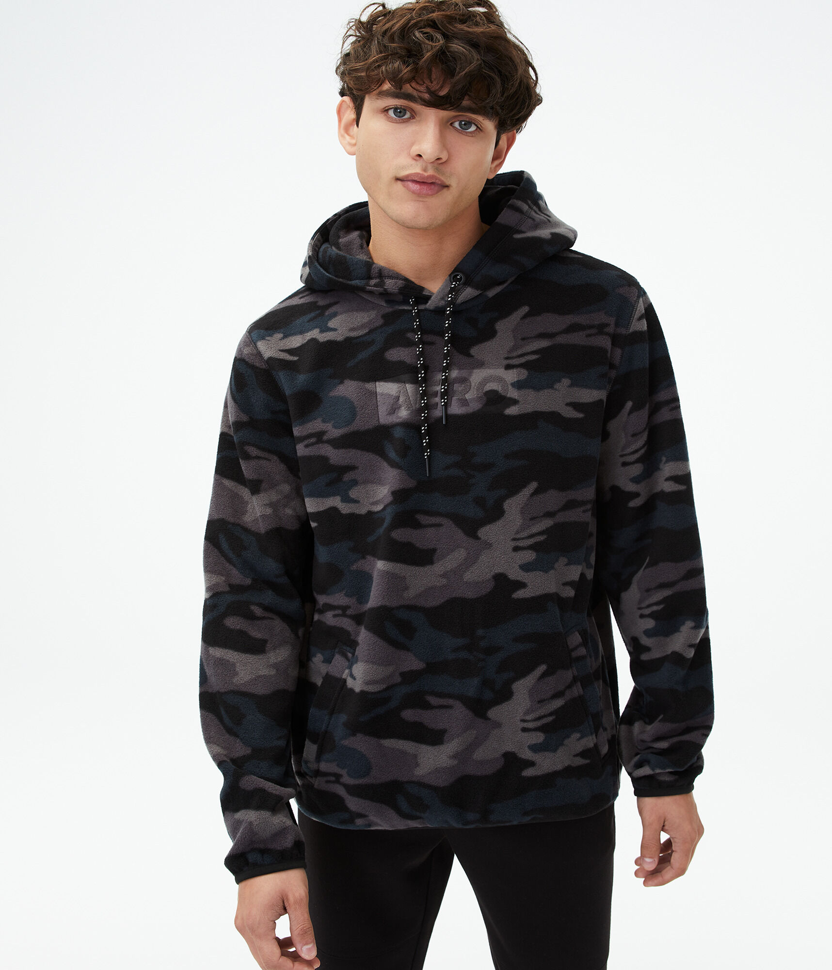 Camo Tonal Logo Polyfleece Pullover Hoodie