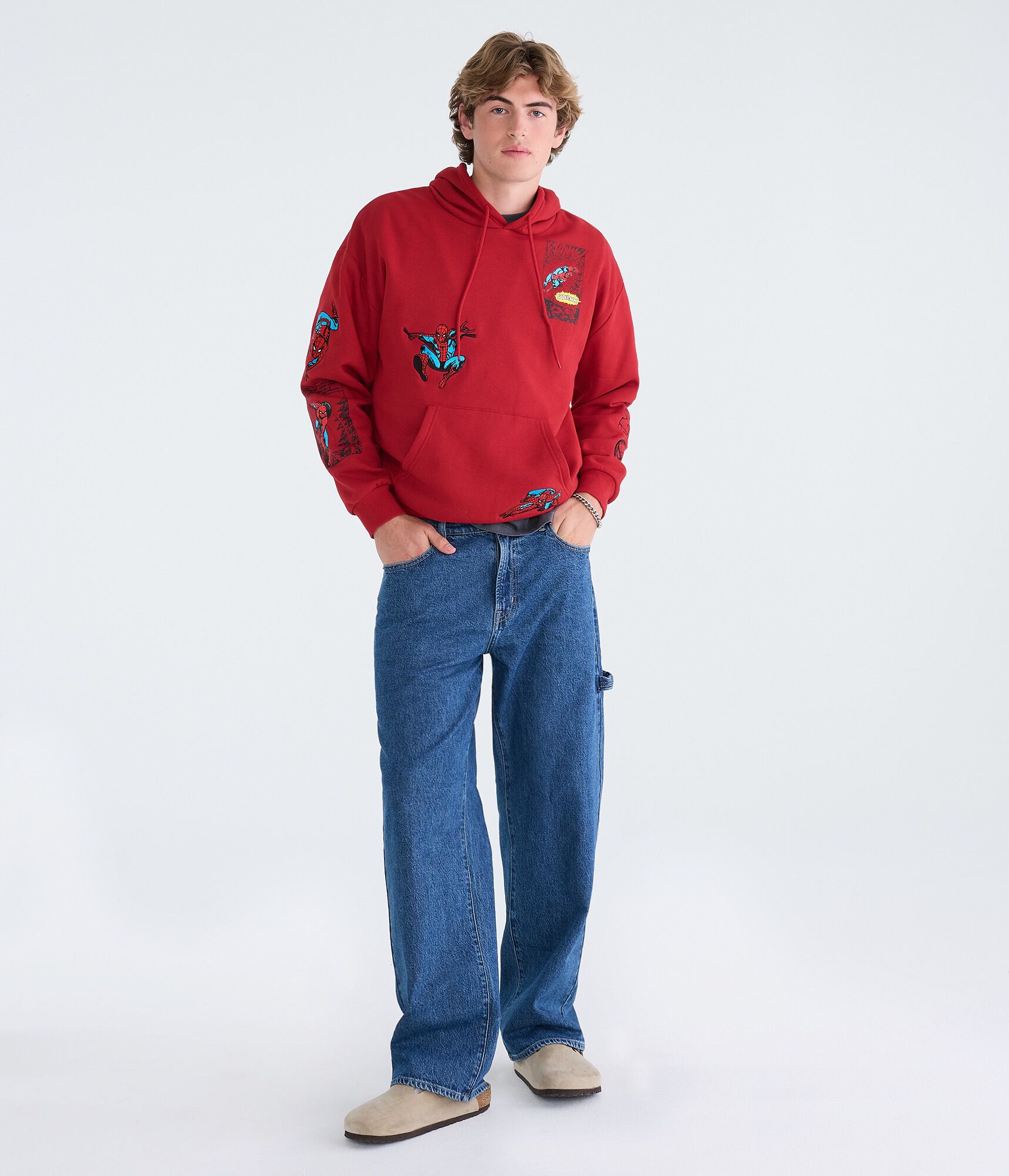 Marvel | A&eacute;ropostale Spider-Man Comic Boxy Pullover Hoodie
