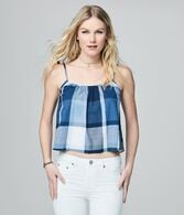 Prince & Fox Crinkle Plaid Tank