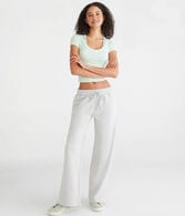 Mid-Rise Wide Leg Sweatpants
