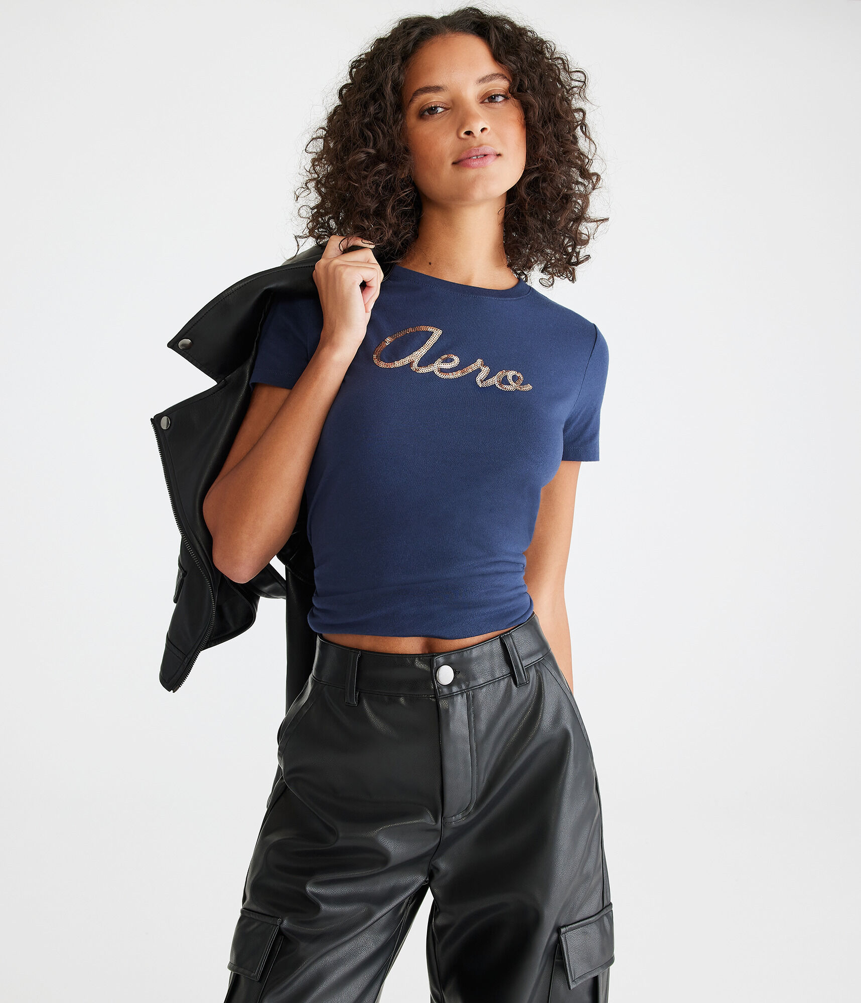Aero Sequin Logo Graphic Tee