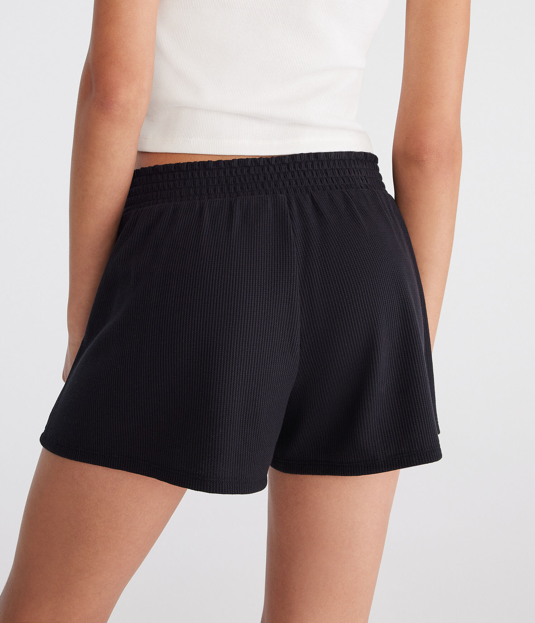 Mid-Rise Waffle Shorts