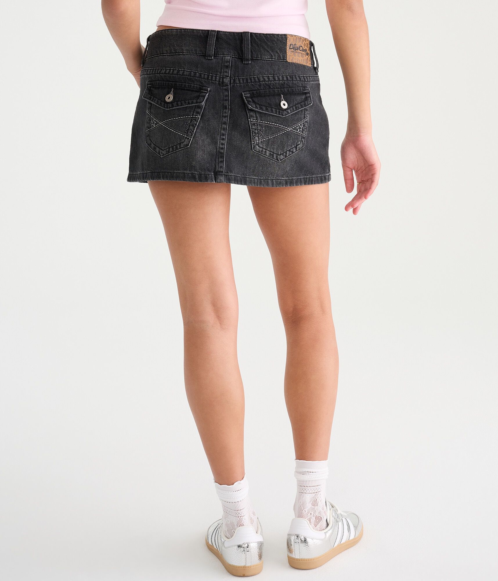 D&eacute;j&agrave; For Aero Star Pocket Low-Rise Micro Denim Skirt