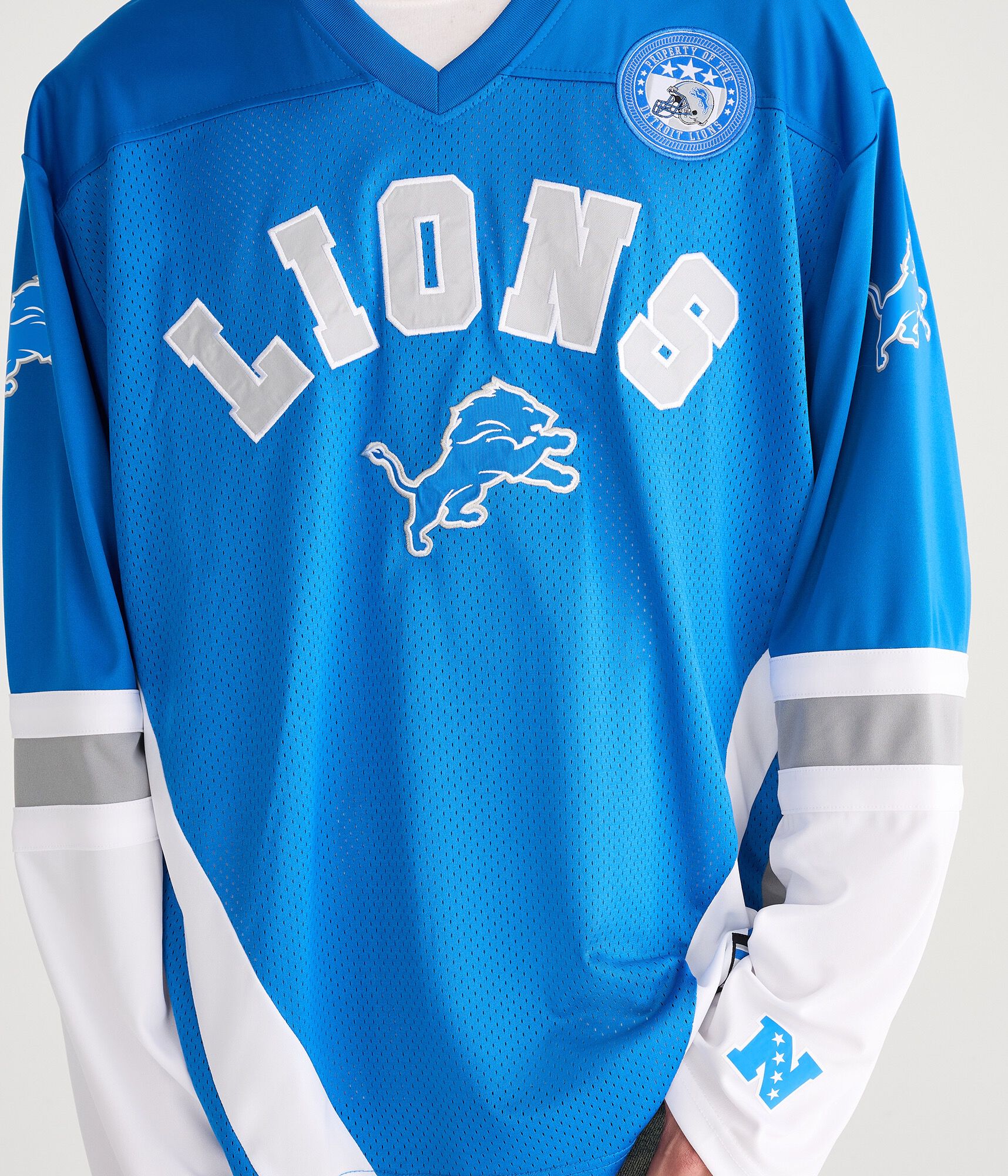 Long Sleeve Detroit Lions Mesh Top