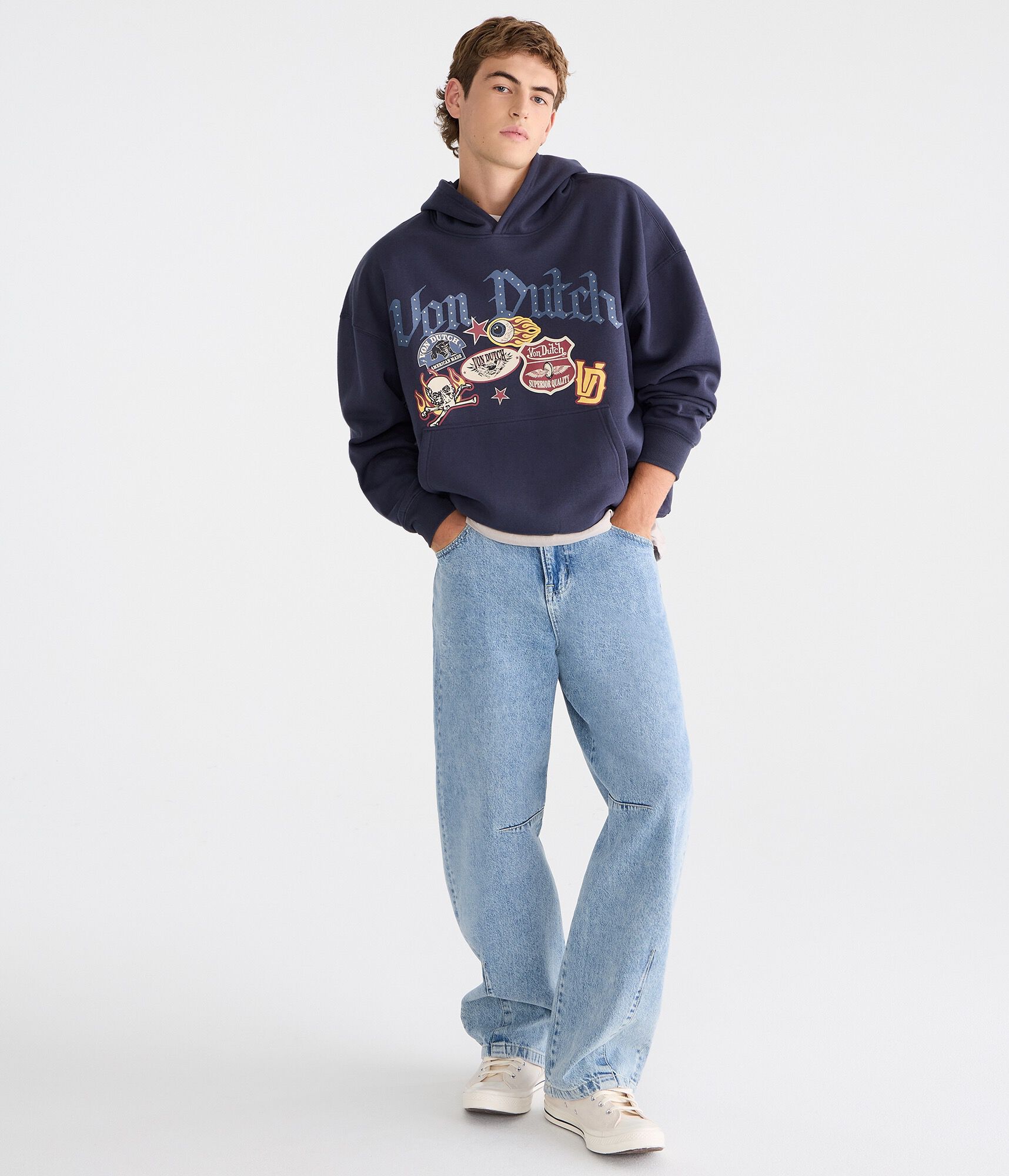 Von Dutch Patches Pullover Hoodie