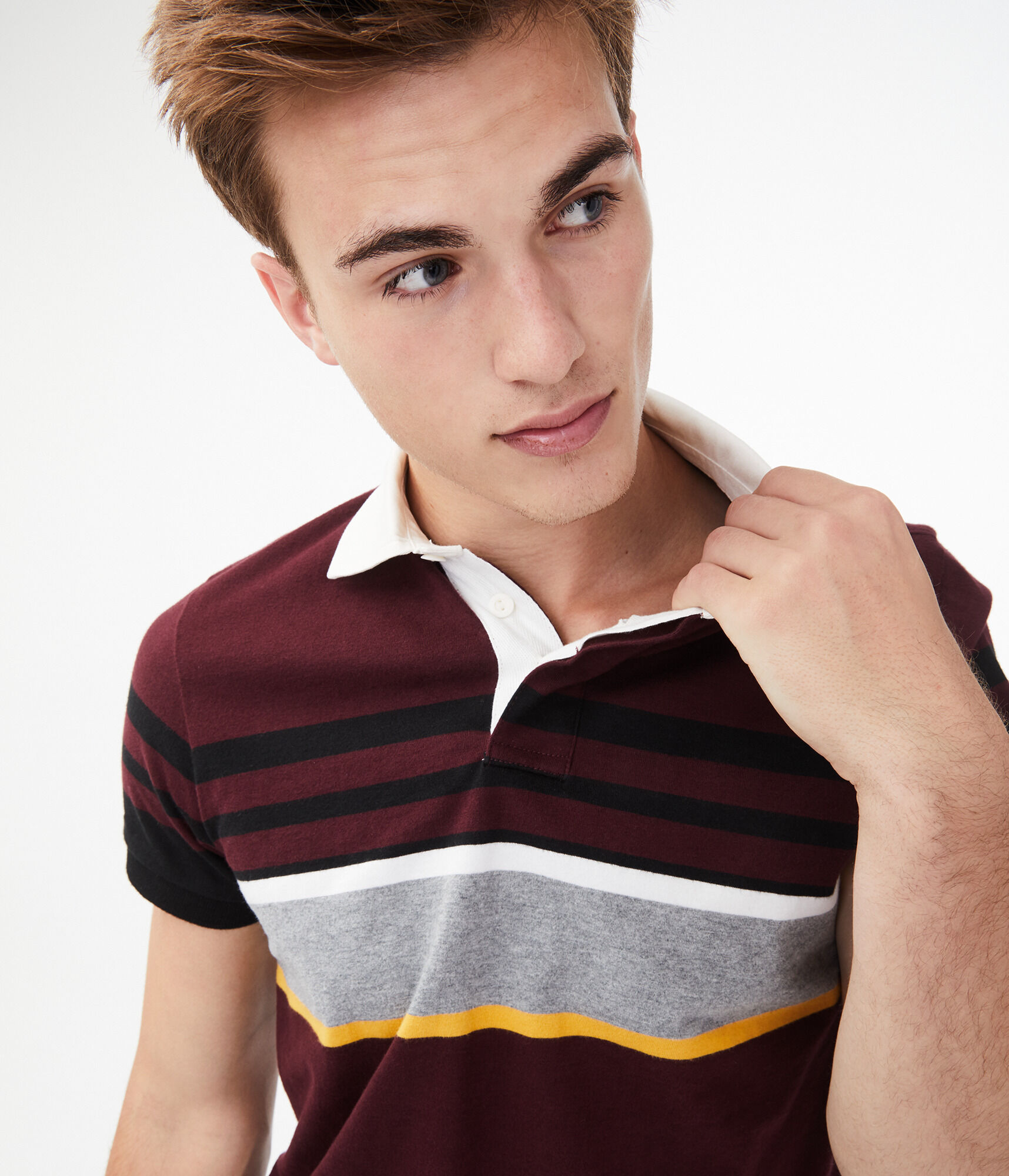 Multi-Stripe Rugby Jersey Polo