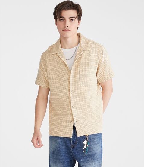 Short Sleeve Textured Stripe Shirt