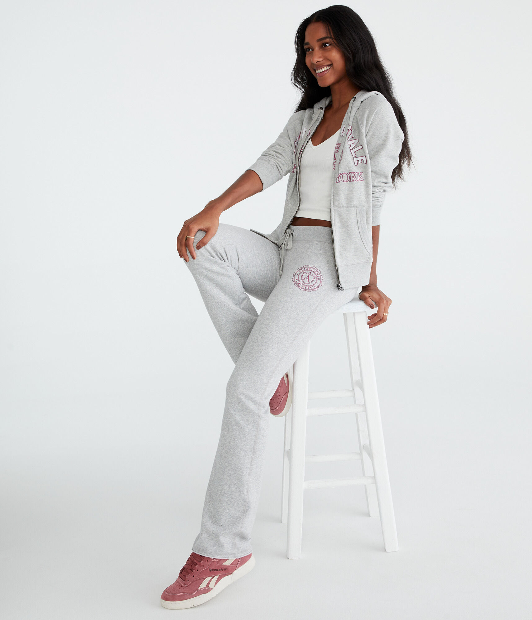 Aero Logo Crest Fit &amp; Flare Sweatpants