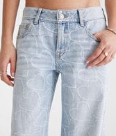 Low-Rise Baggy Wide Leg Hearts Jean