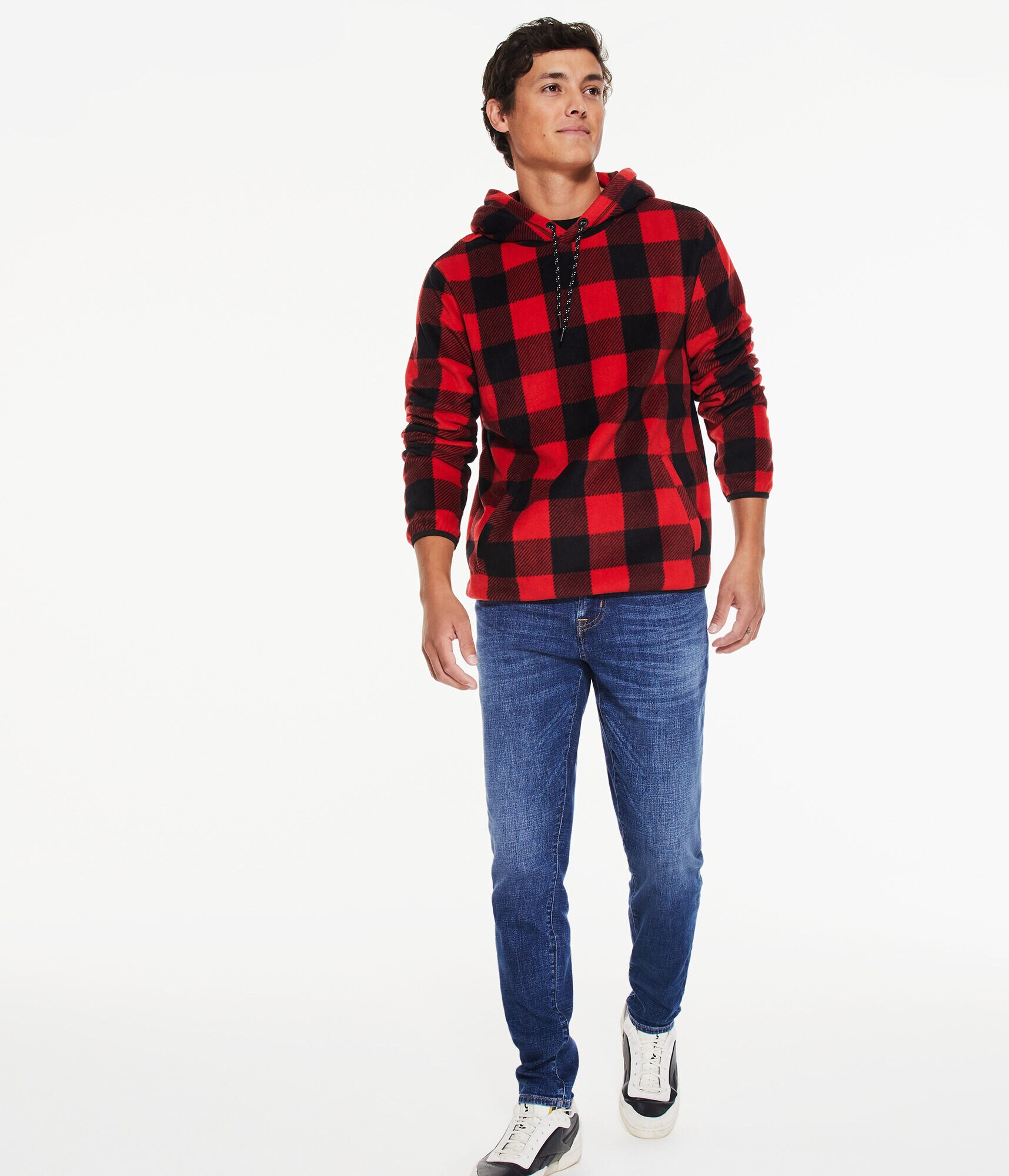 Buffalo Plaid Polyfleece Pullover Hoodie