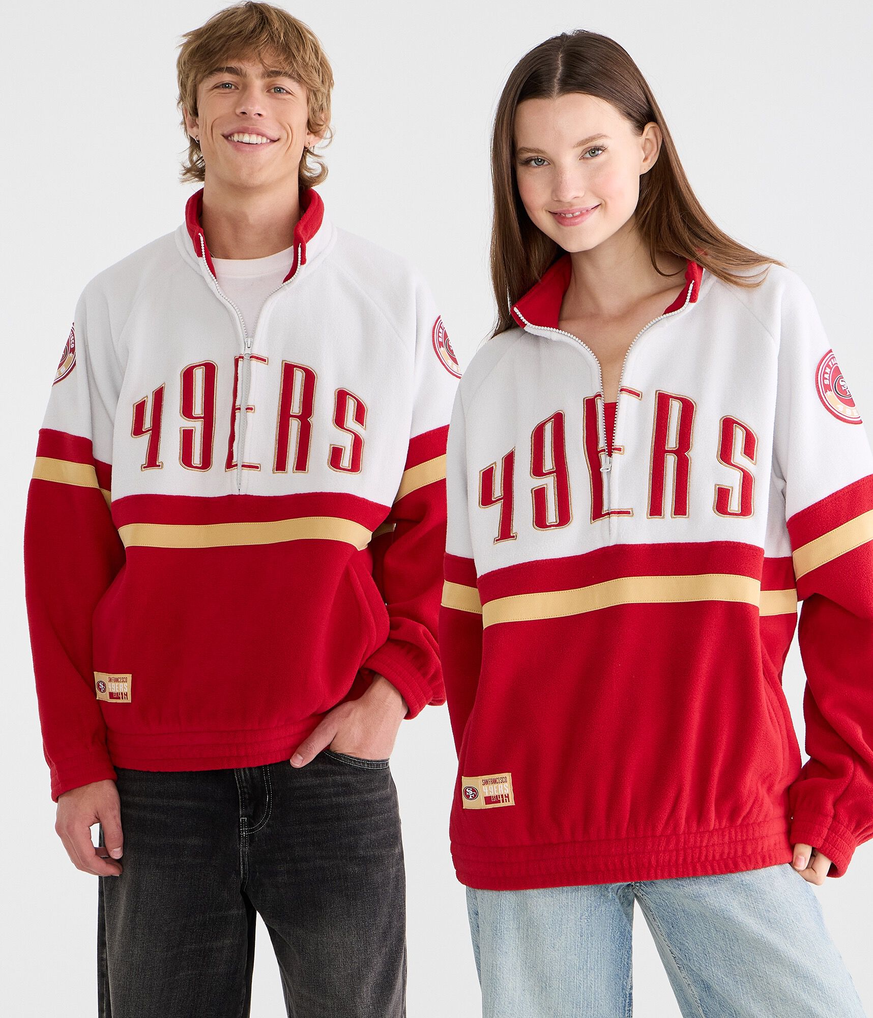 San Francisco 49ers Polar Fleece Half-Zip Jacket