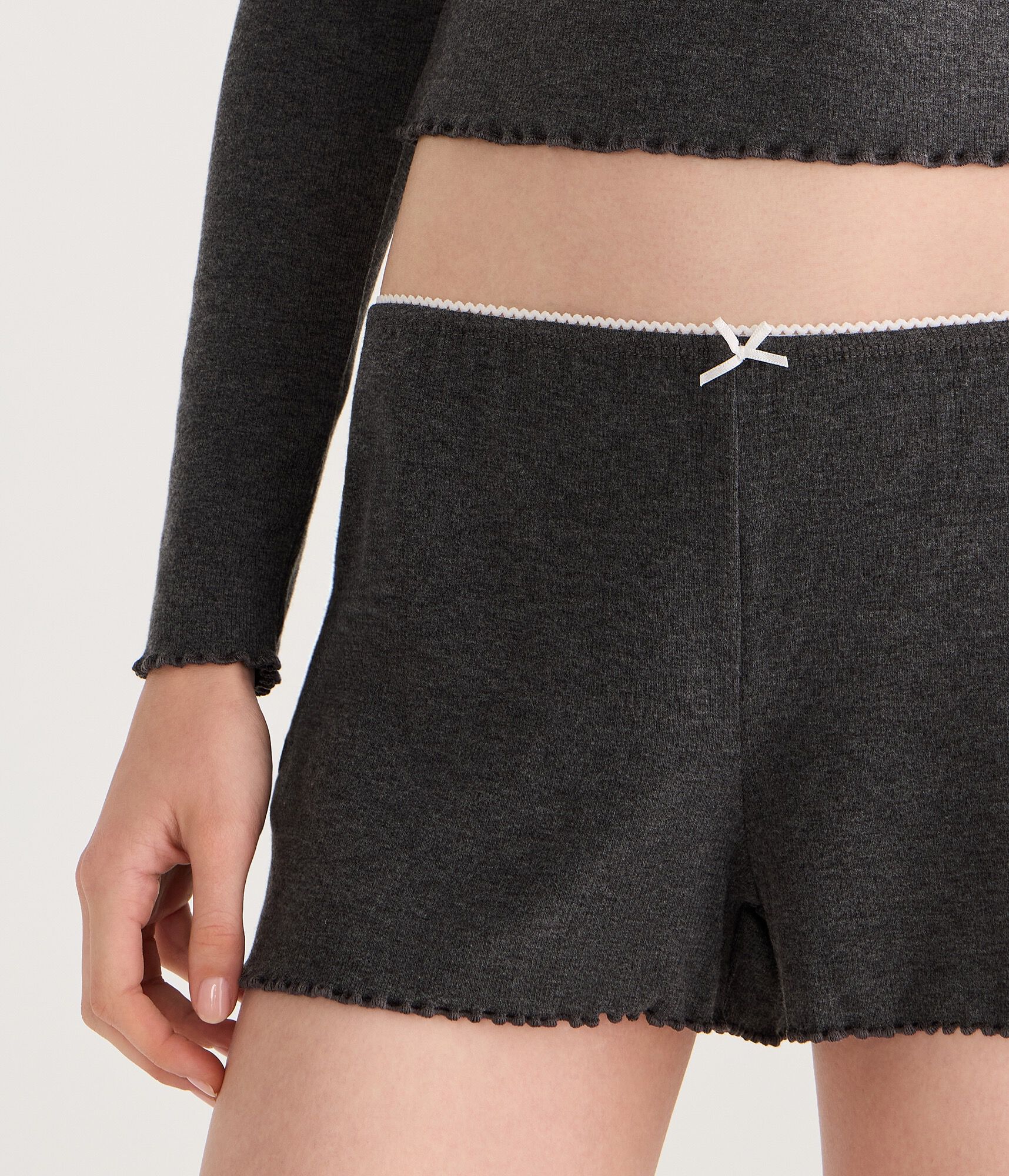 Low-Rise Lettuce-Edge Sleep Shorts