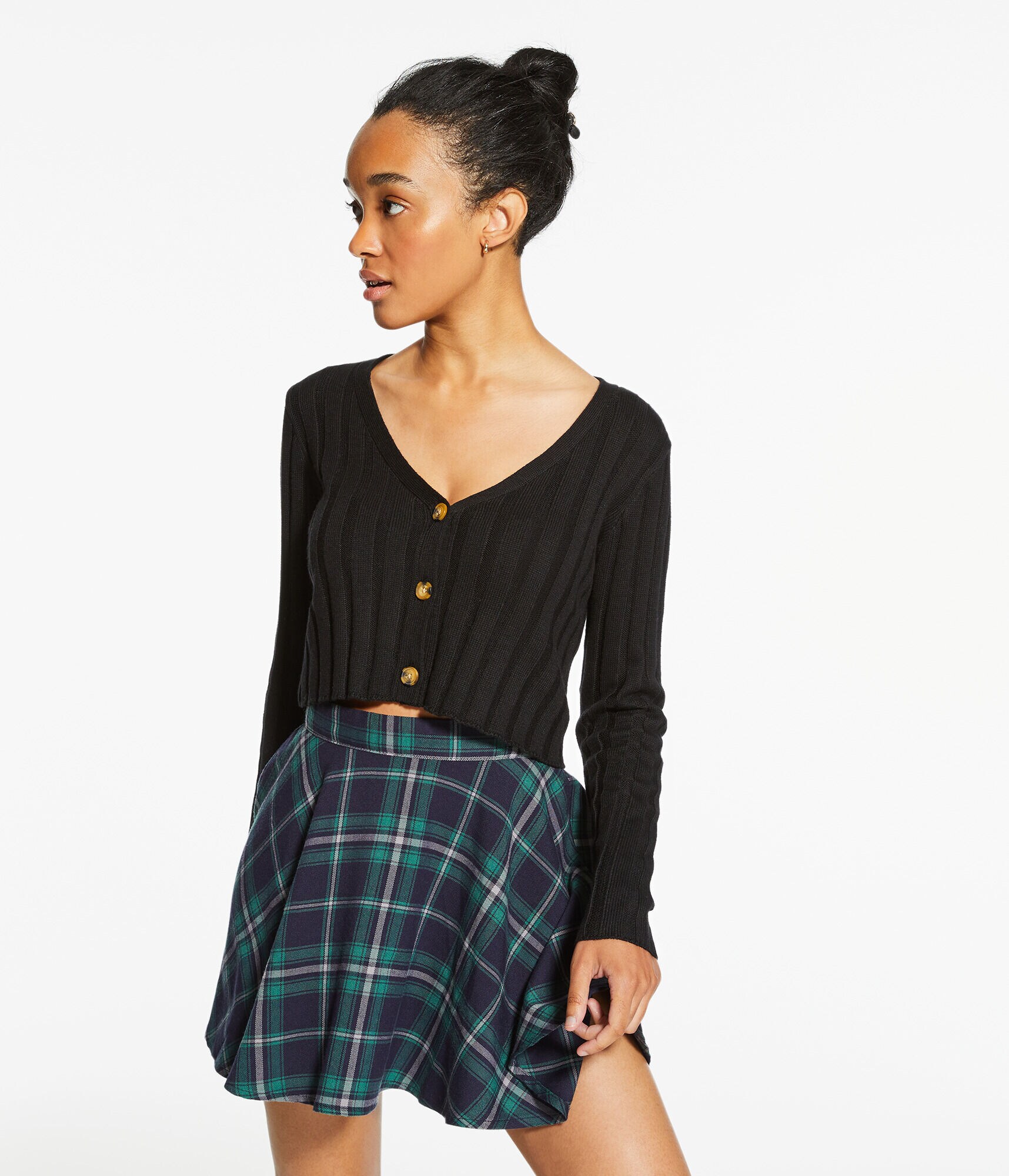 Ribbed V-Neck Cardigan