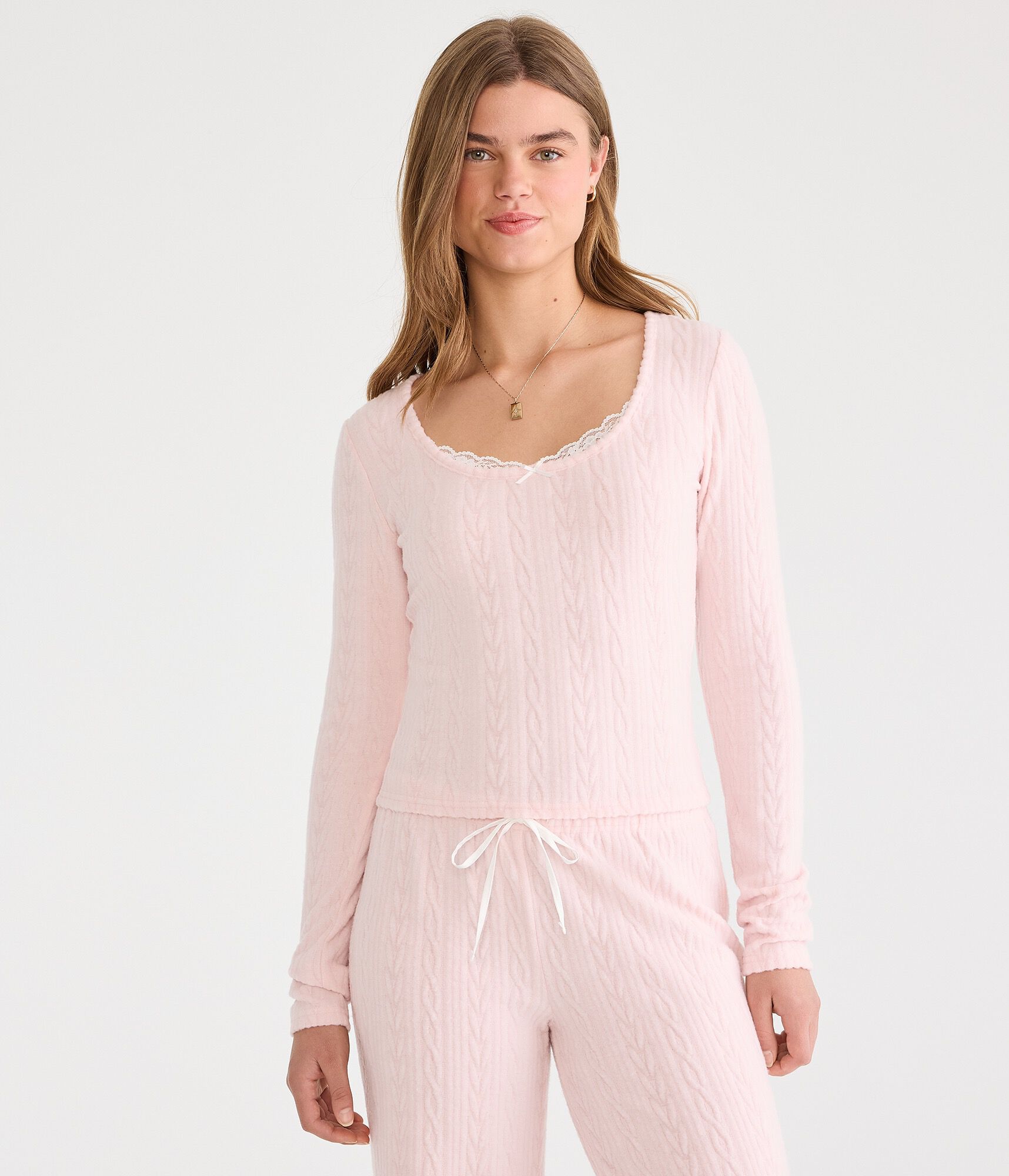 Long Sleeve Cable Sleep Tee