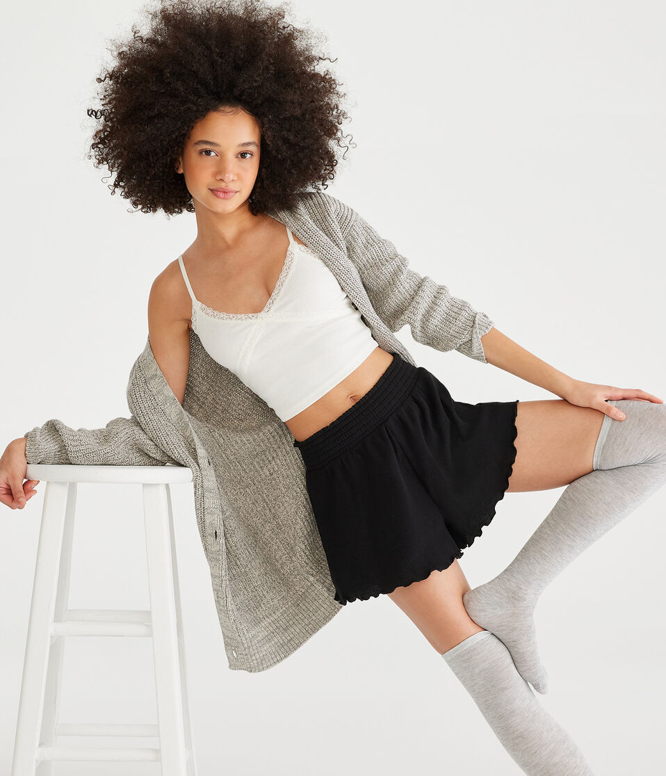 High-Rise Waffle Sleep Shorts