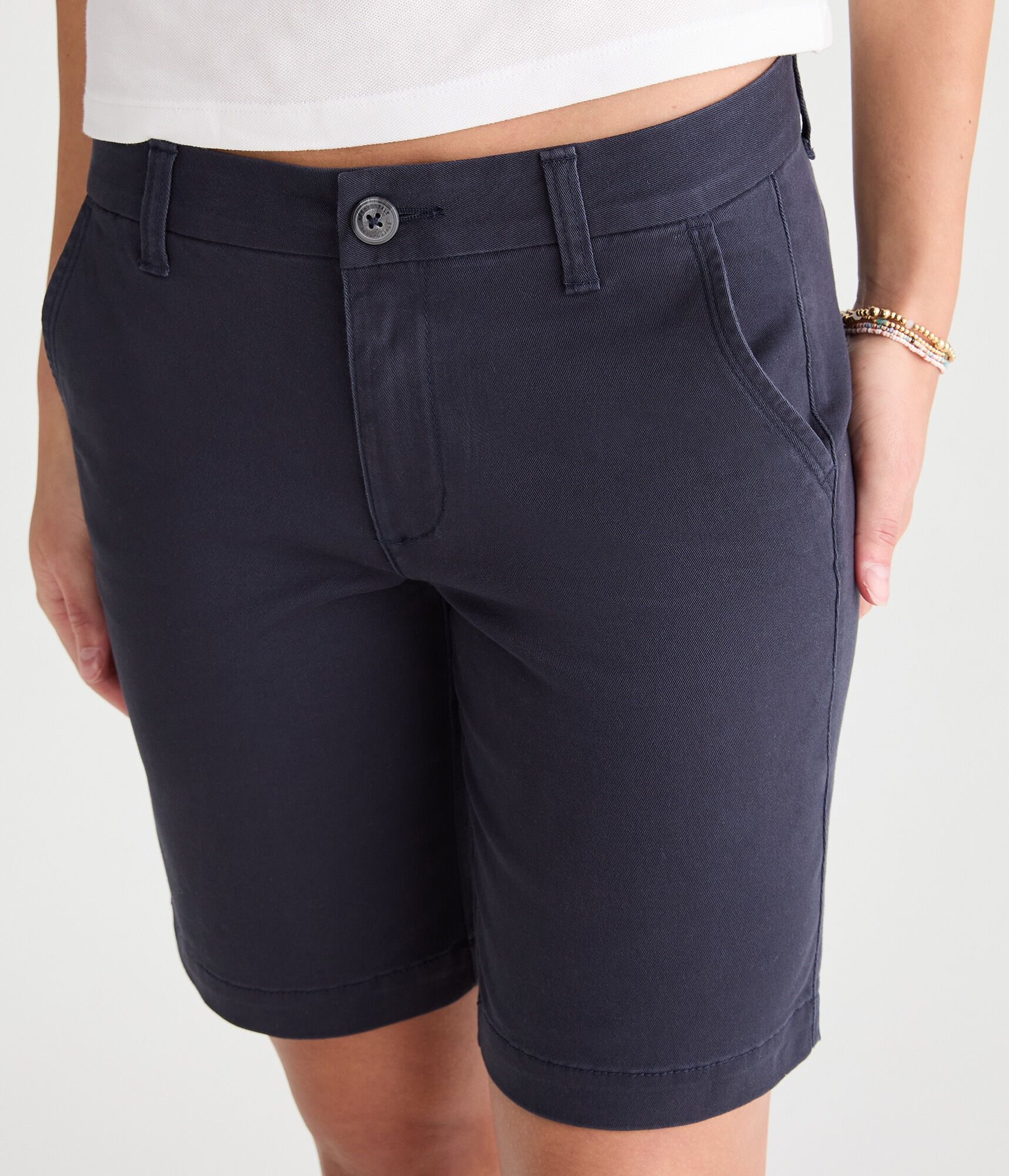 Low-Rise Uniform Bermuda Shorts