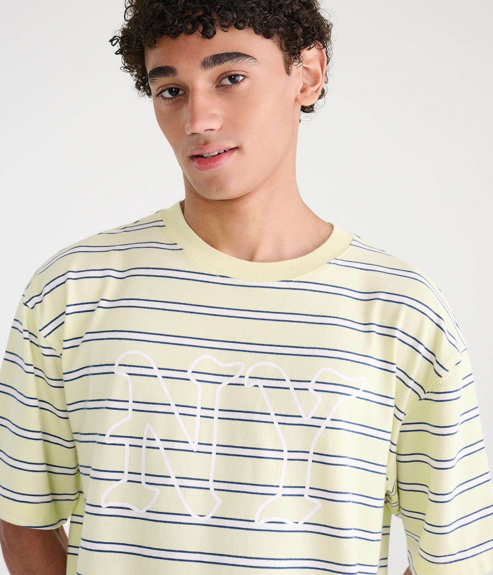 NY Striped Boxy Graphic Tee