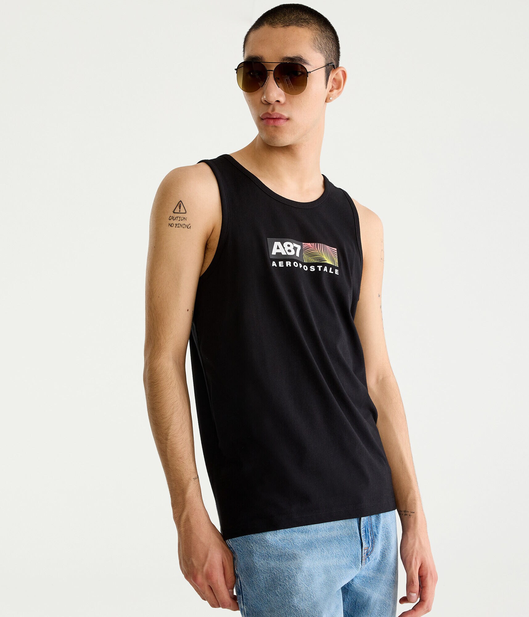 A87 Box Logo Palms Tank
