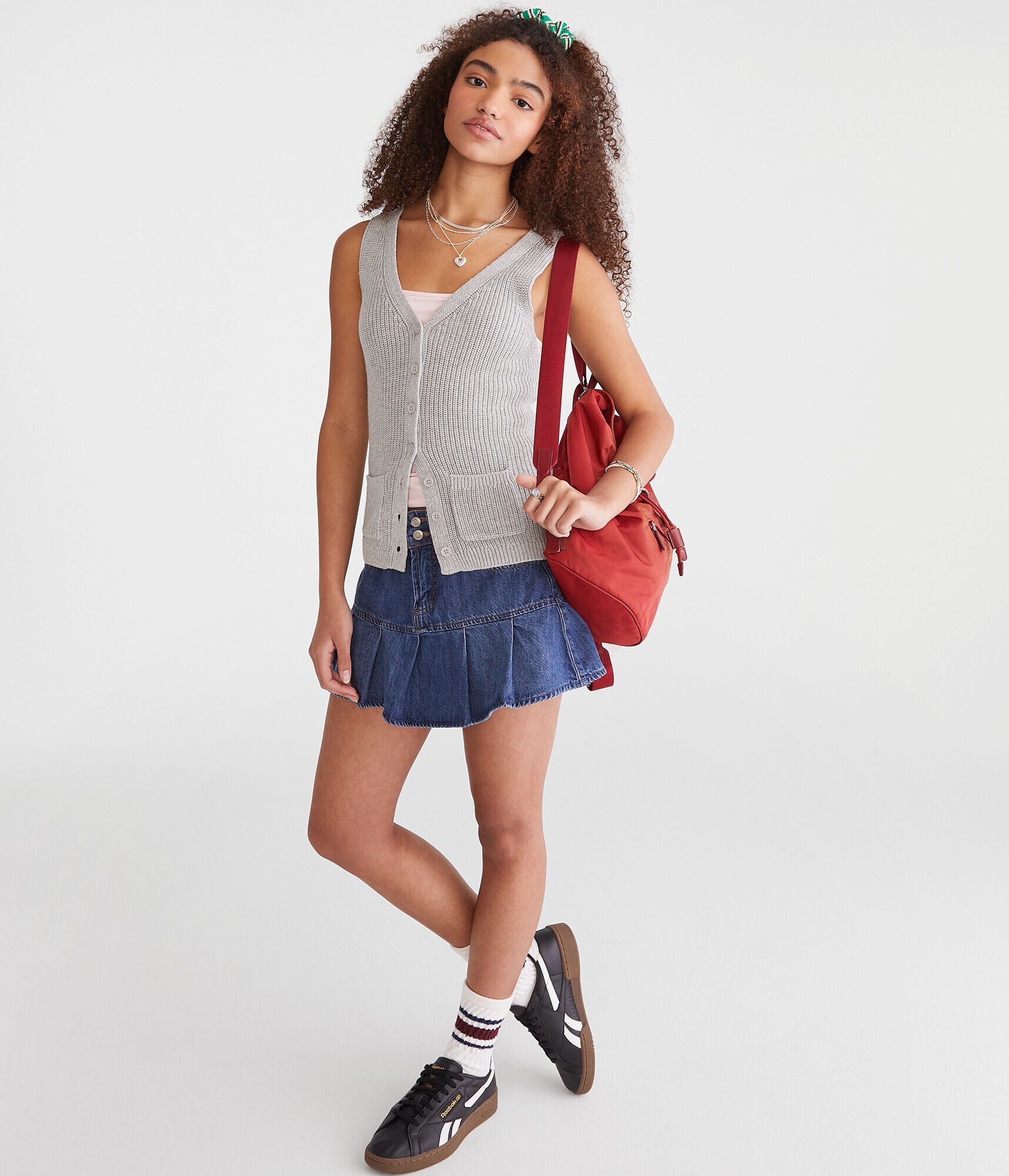 Solid V-Neck Sweater Vest