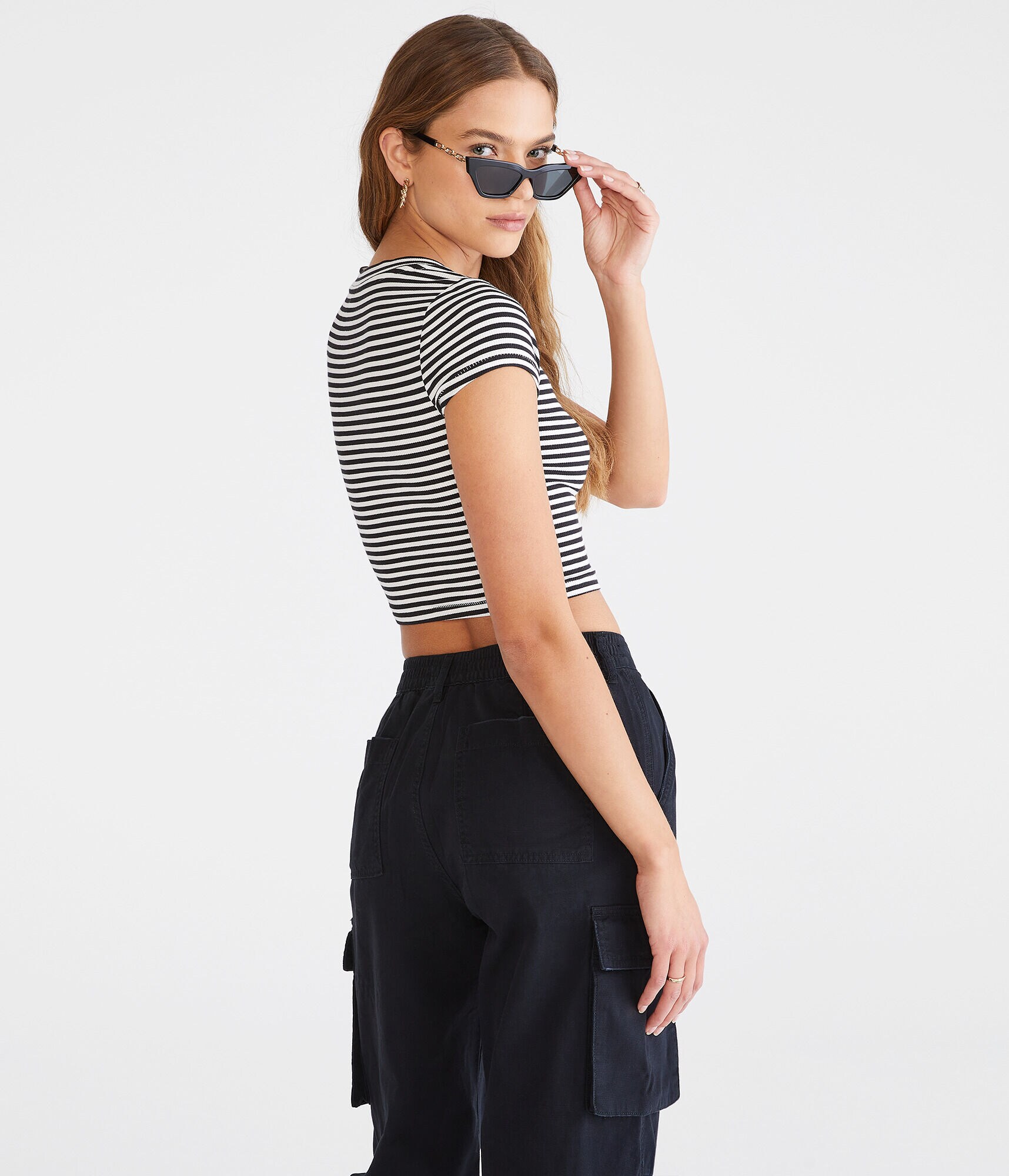 Seriously Soft Striped V-Neck Baby Tee