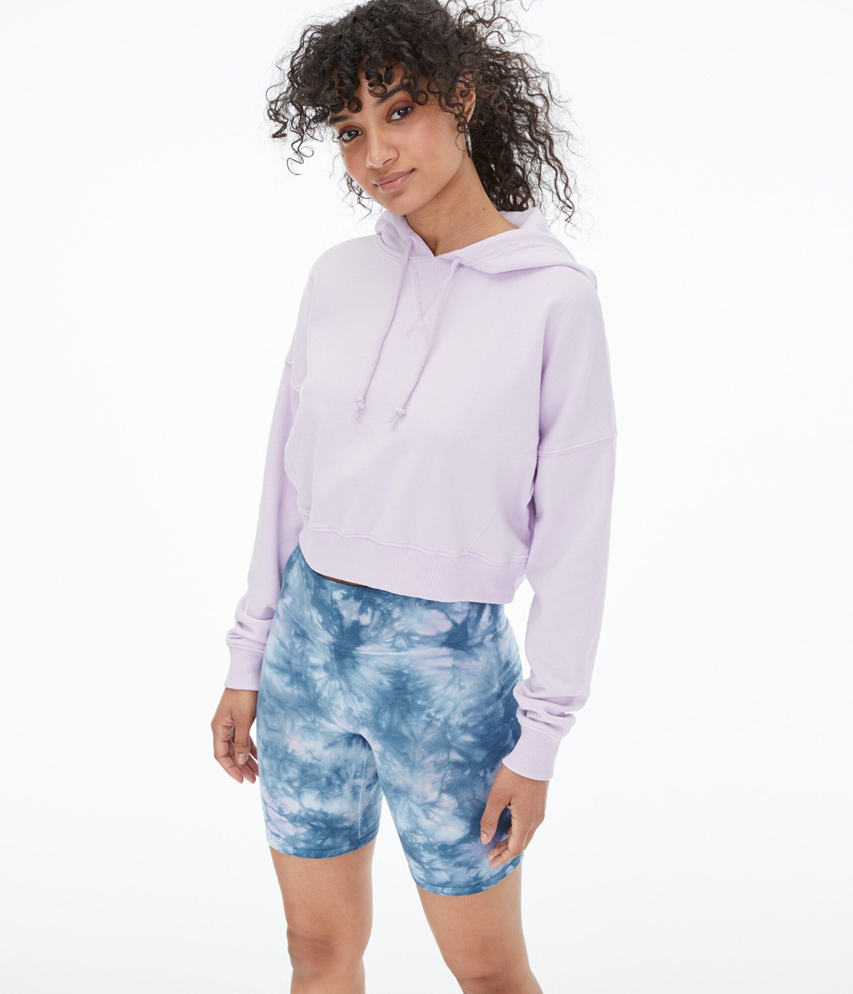 Solar Wash Cropped Pullover Hoodie***