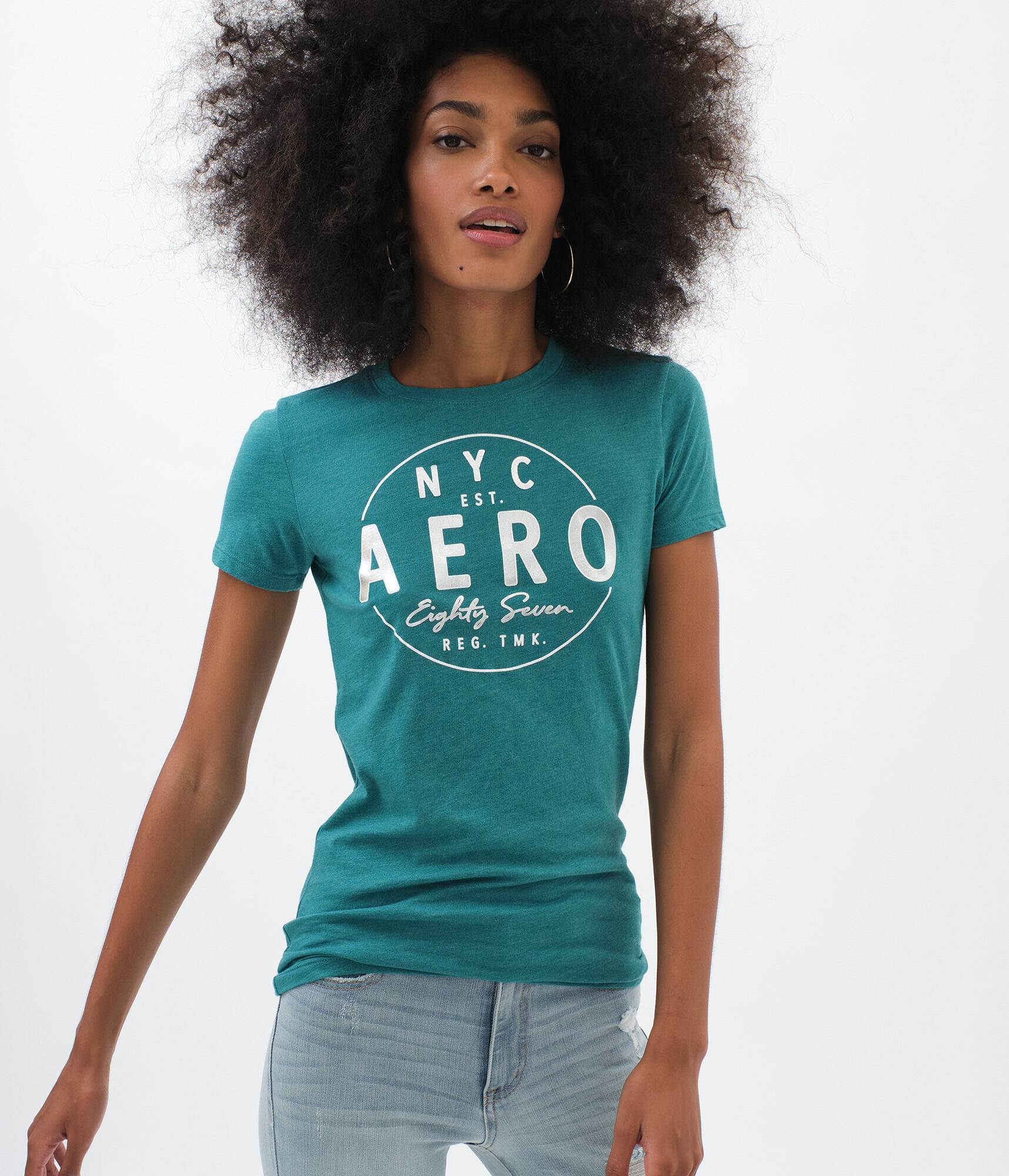 Aero NYC Circle Foil Graphic Tee***
