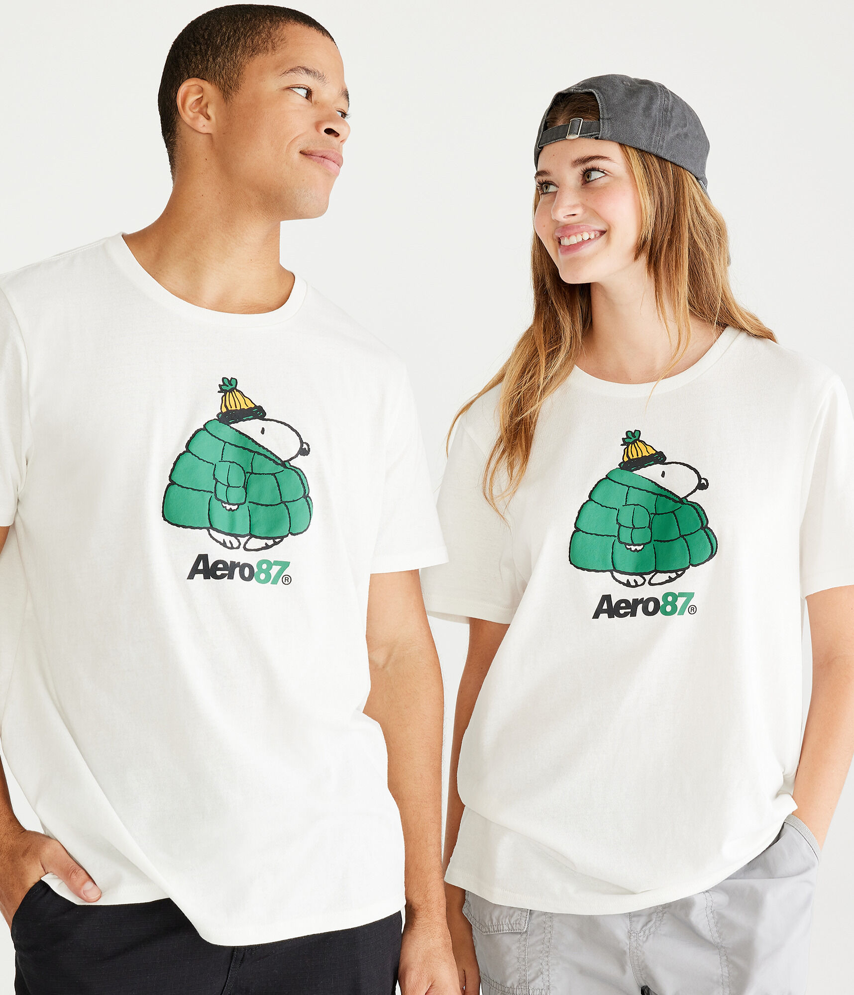 Peanuts&reg; | A&eacute;ropostale Snoopy Puffer Jacket Graphic Tee