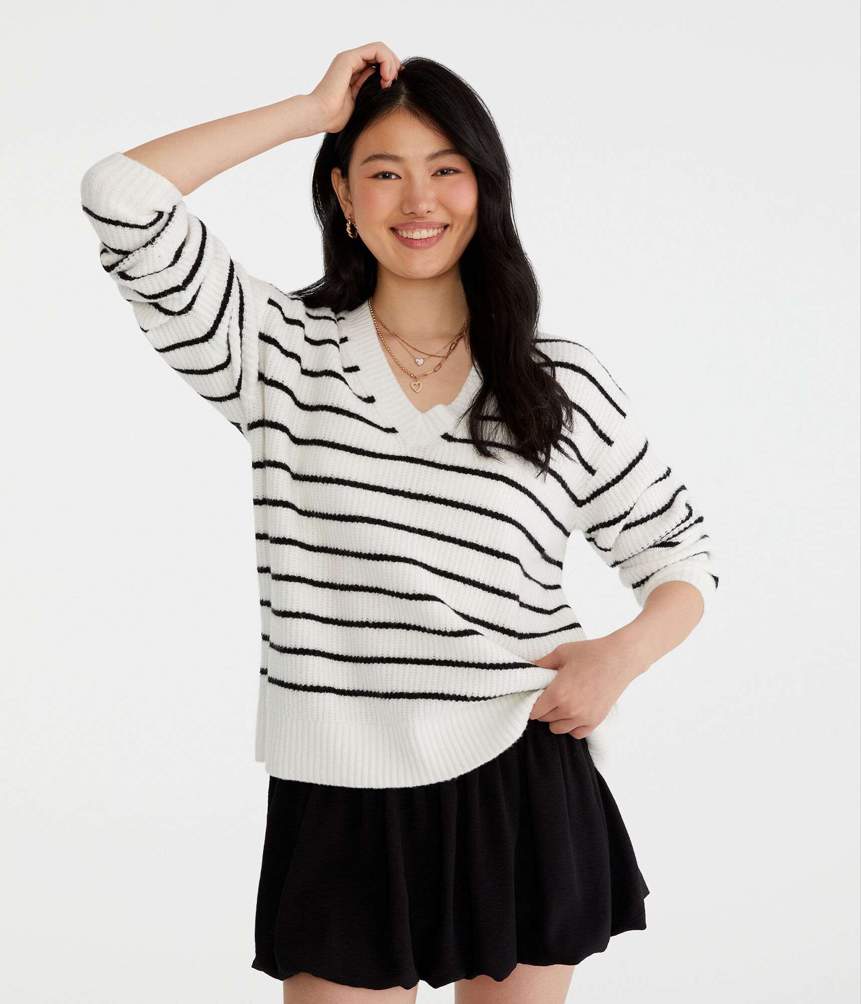 トップス AoERHSKLuN demo / random rive knit KNIT V NECK RAGLAN SWEATER [TOP DOWN][COMPLETE SEAMLESS