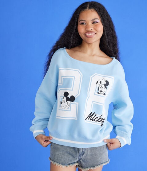 Mickey & Friends | Aero Mickey Mouse 28 Off-The-Shoulder Fleece Top Mickey & Friends | Aero Mickey Mouse 28 Off-The-Shoulder Fleece Top
