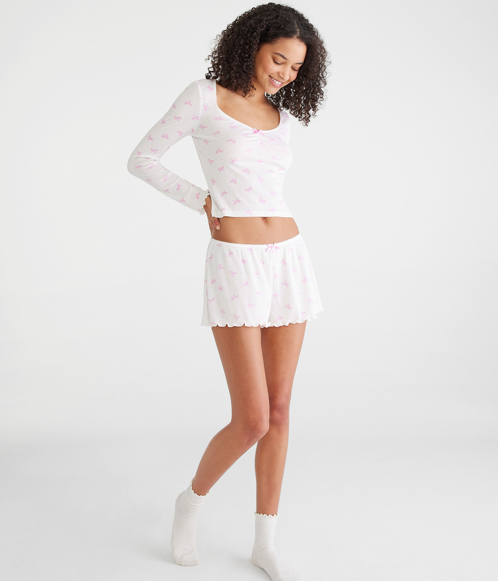 Printed Knit Sleep Shorts