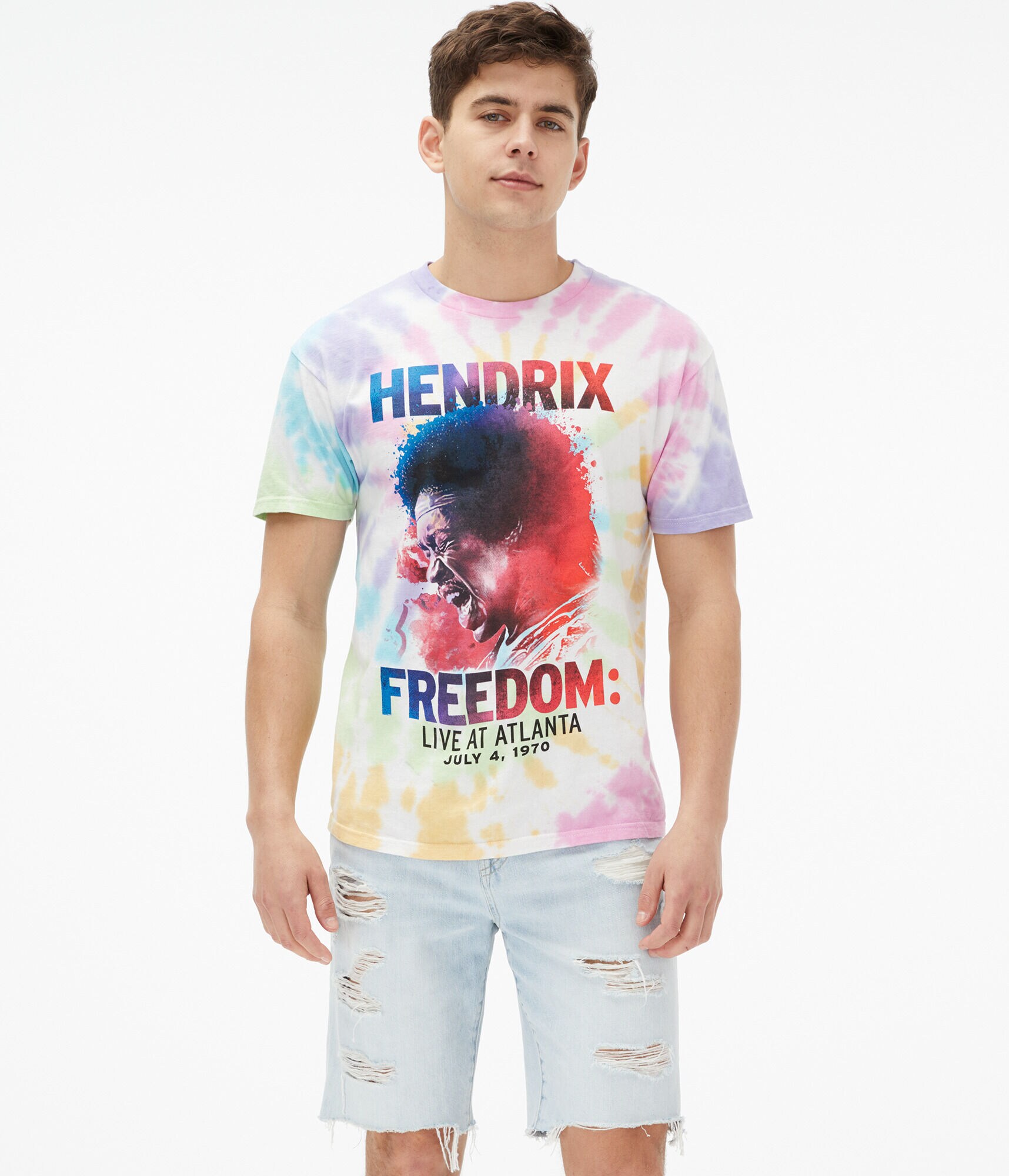 Jimi Hendrix Atlanta Pop Festival Tie-Dye Graphic Tee