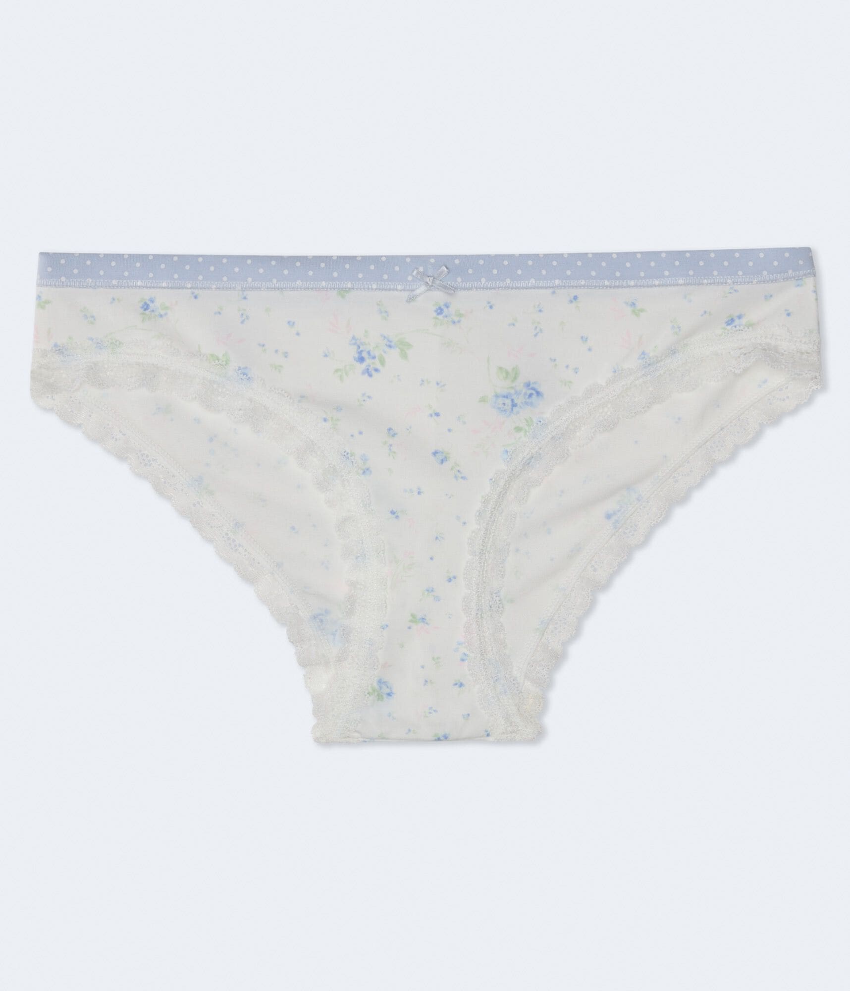 Mixed Print Lace-Trim Cheeky