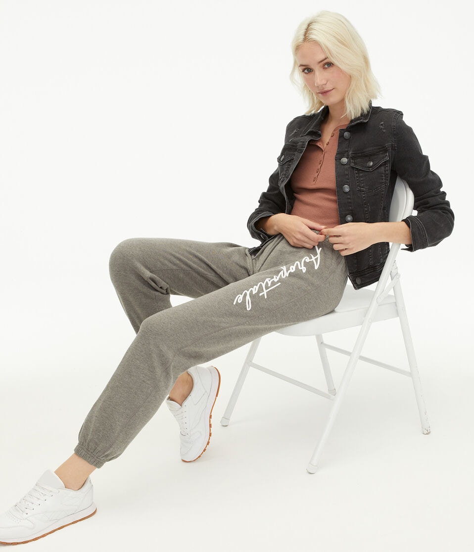 Aeropostale Script Logo Cinched Sweatpants