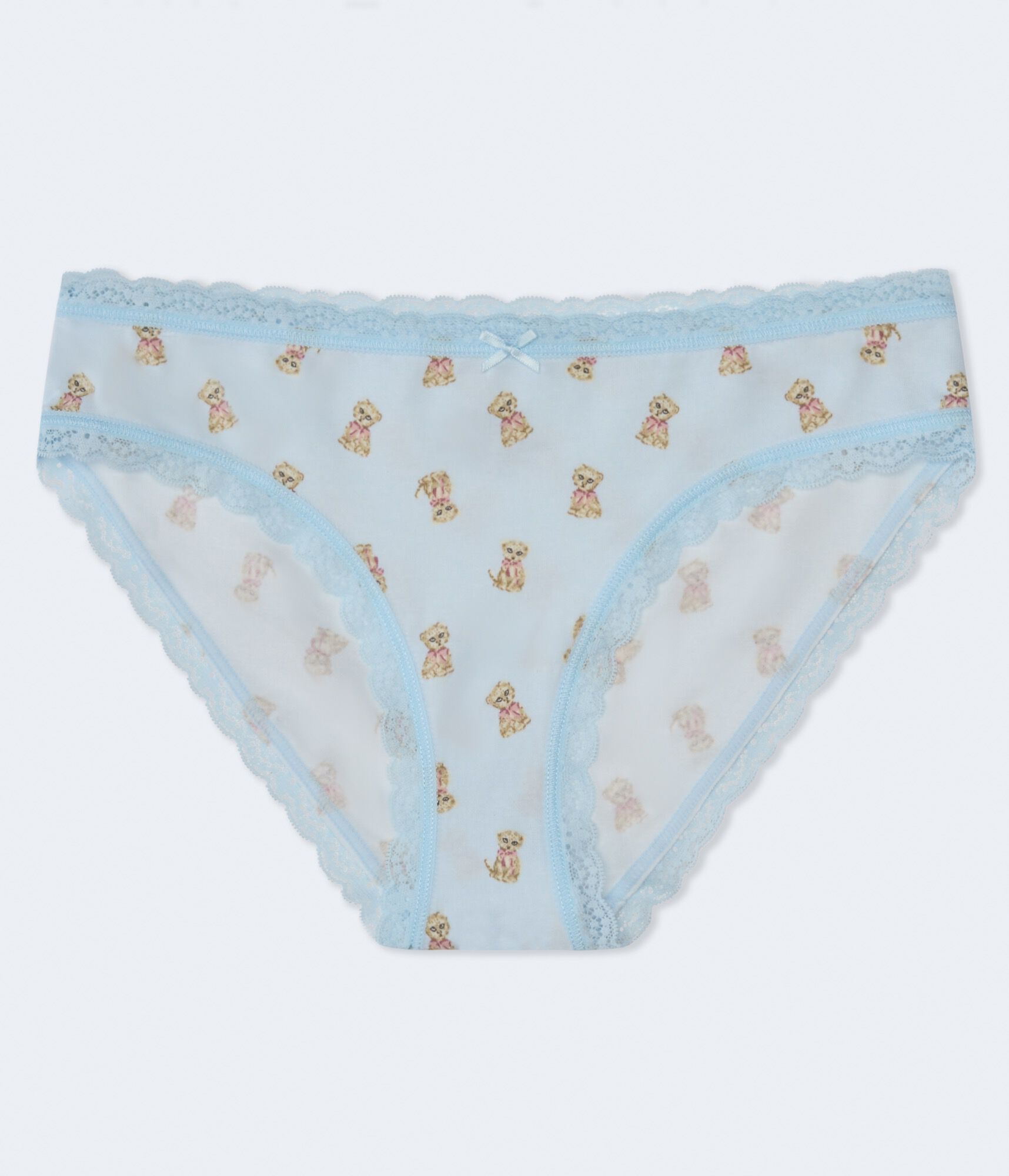 Cotton Snow Leopard Lace-Trim Hipster