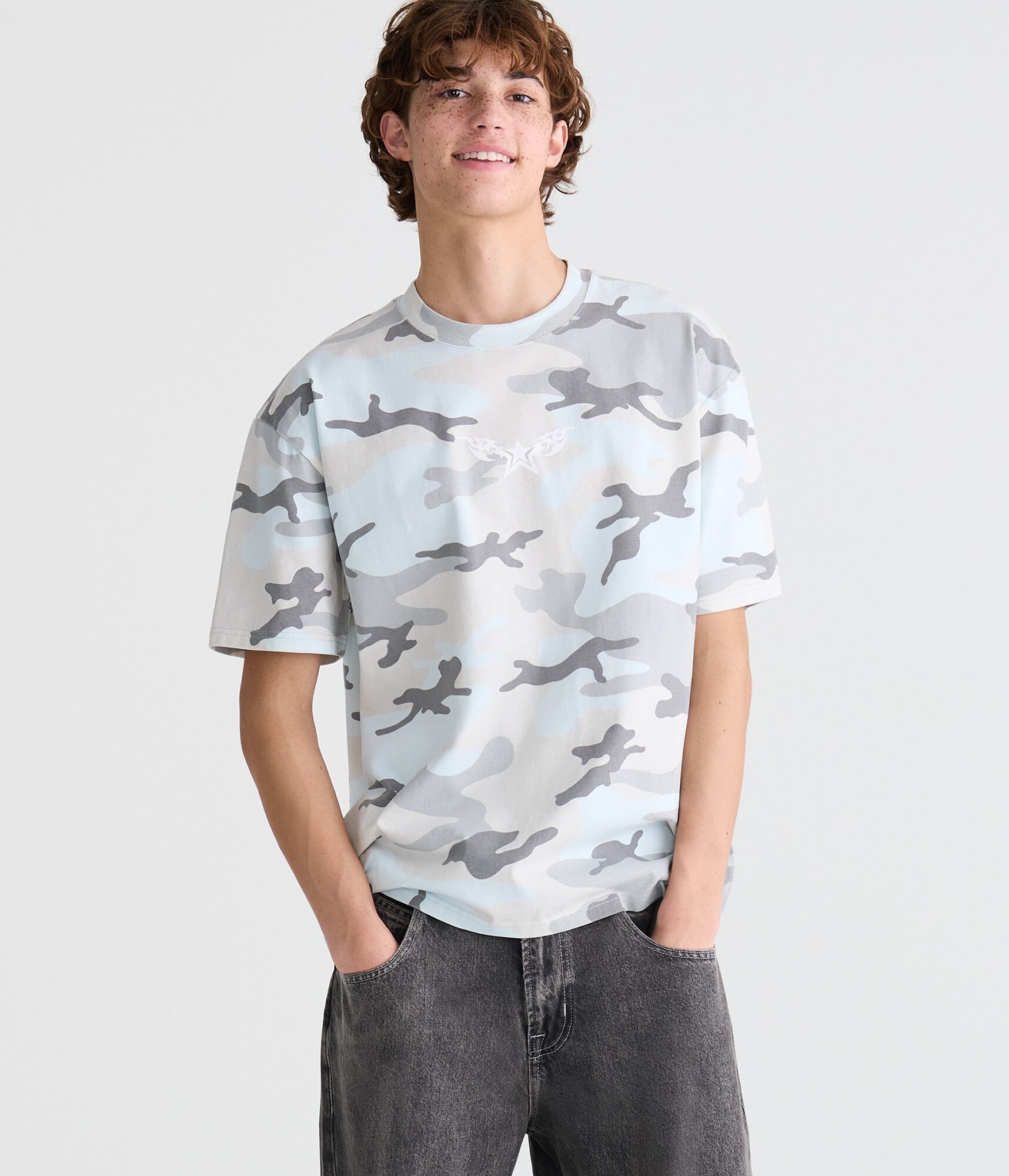 Star Tattoo Camo Relaxed Graphic Tee
