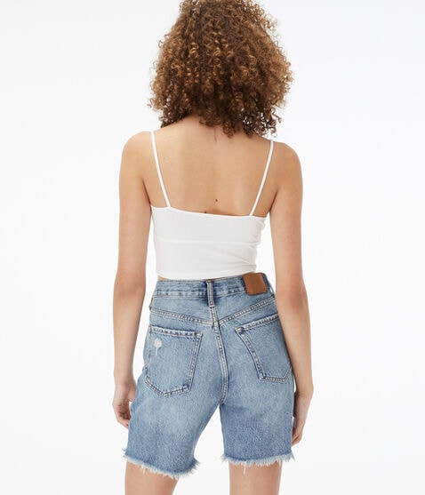 Seriously Soft Keyhole Tie Cropped Tank