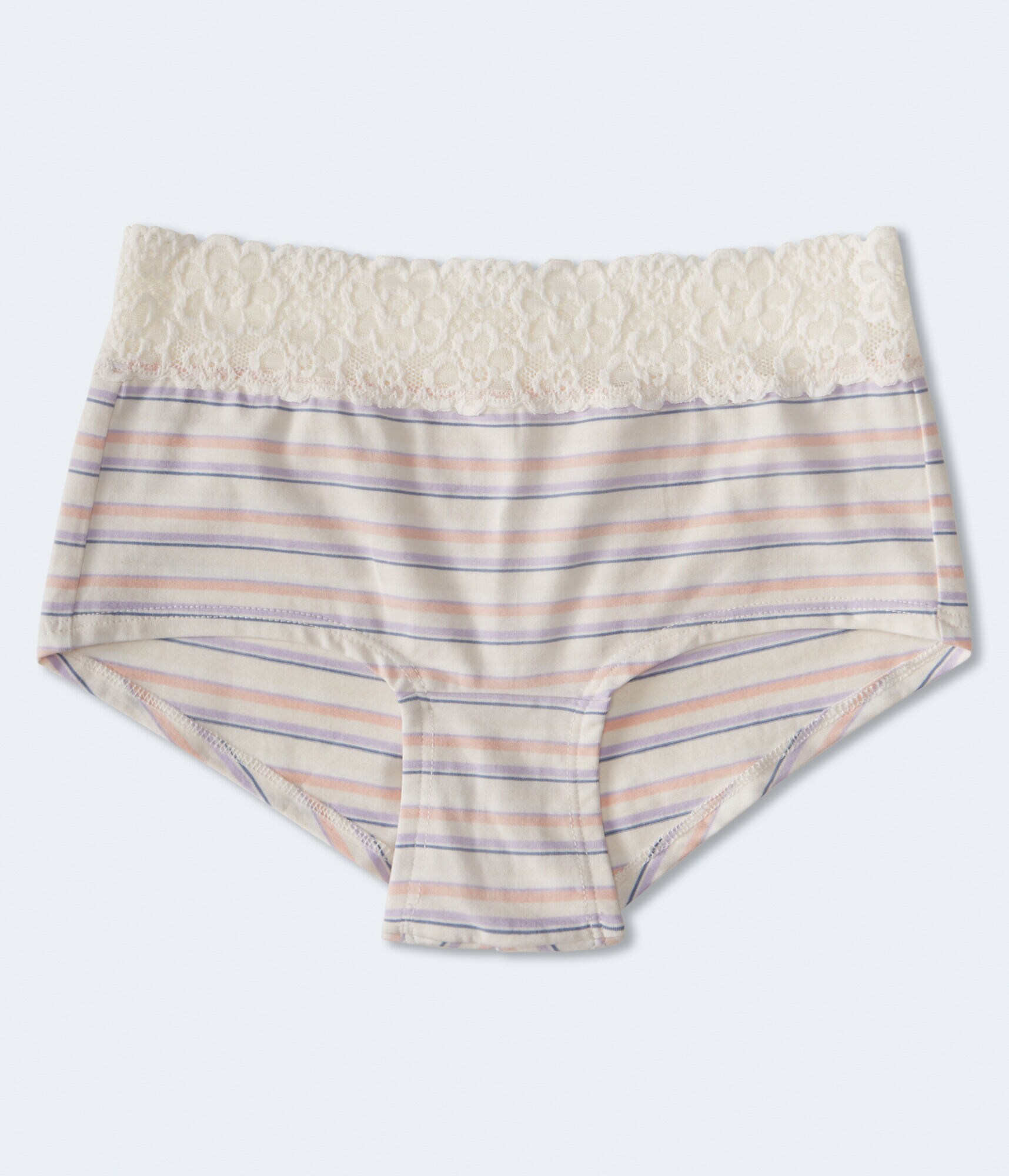 Multi-Stripe Lace-Trim Boyshort