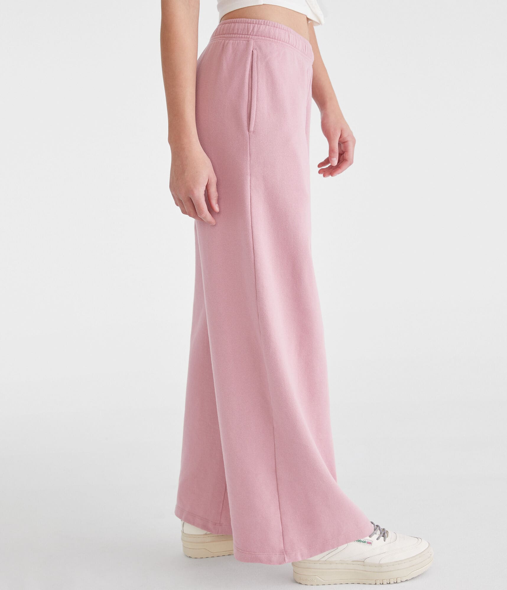 Mid-Rise Wide Leg Sweatpants